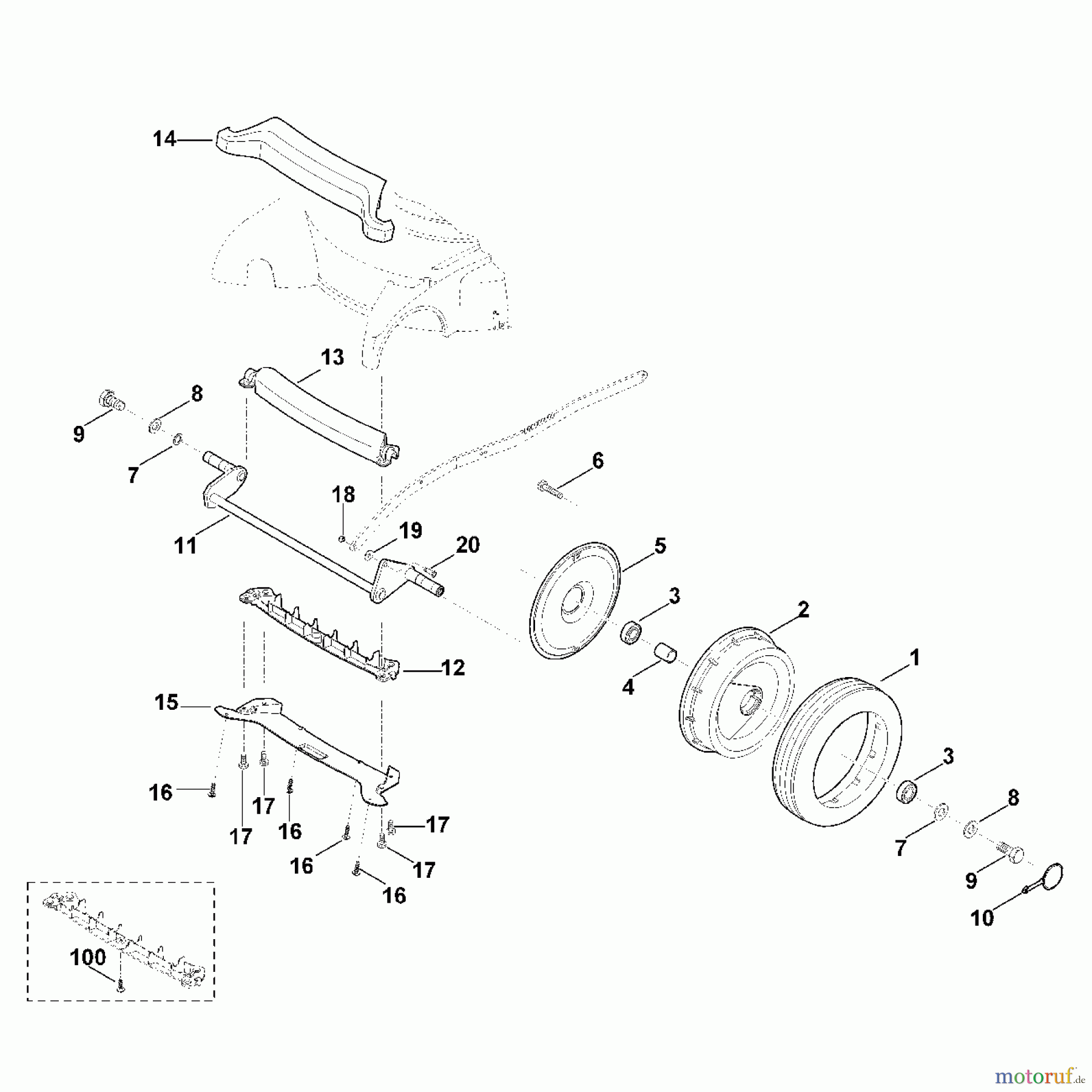  Viking Rasenmäher Benzinrasenmäher MB 750.1 GK E - Vorderachse