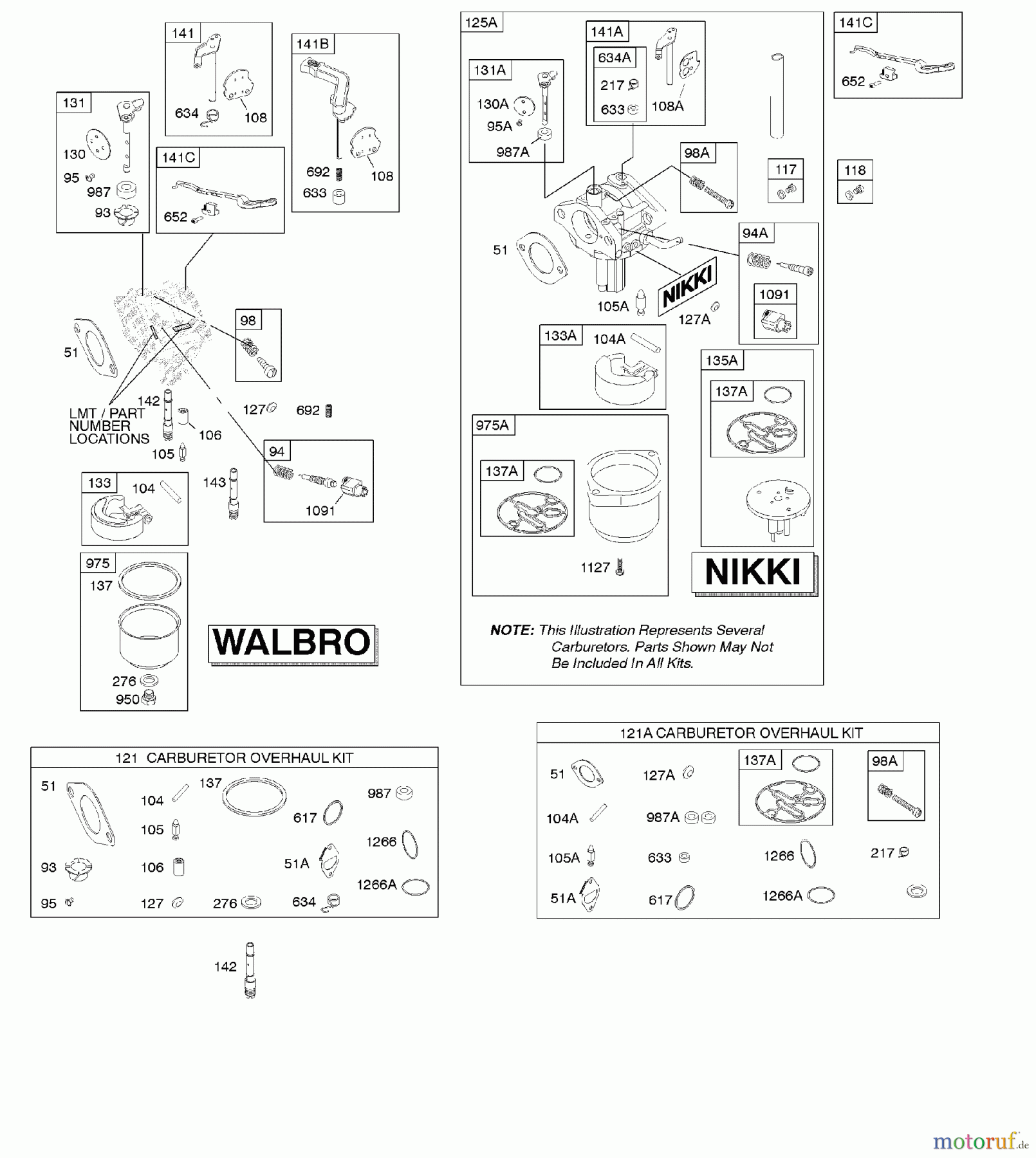  Viking Motoren B & S 21. . . 217802-0110-B1 D - Vergaser