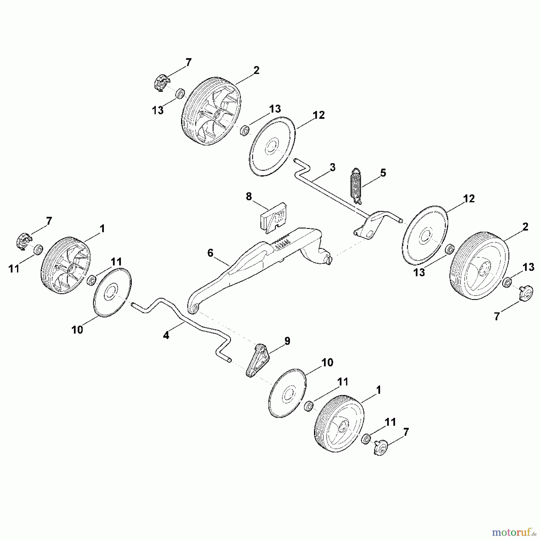  Viking Rasenmäher Elektrorasenmäher ME 339 C D - Fahrwerk, Höhenverstellung