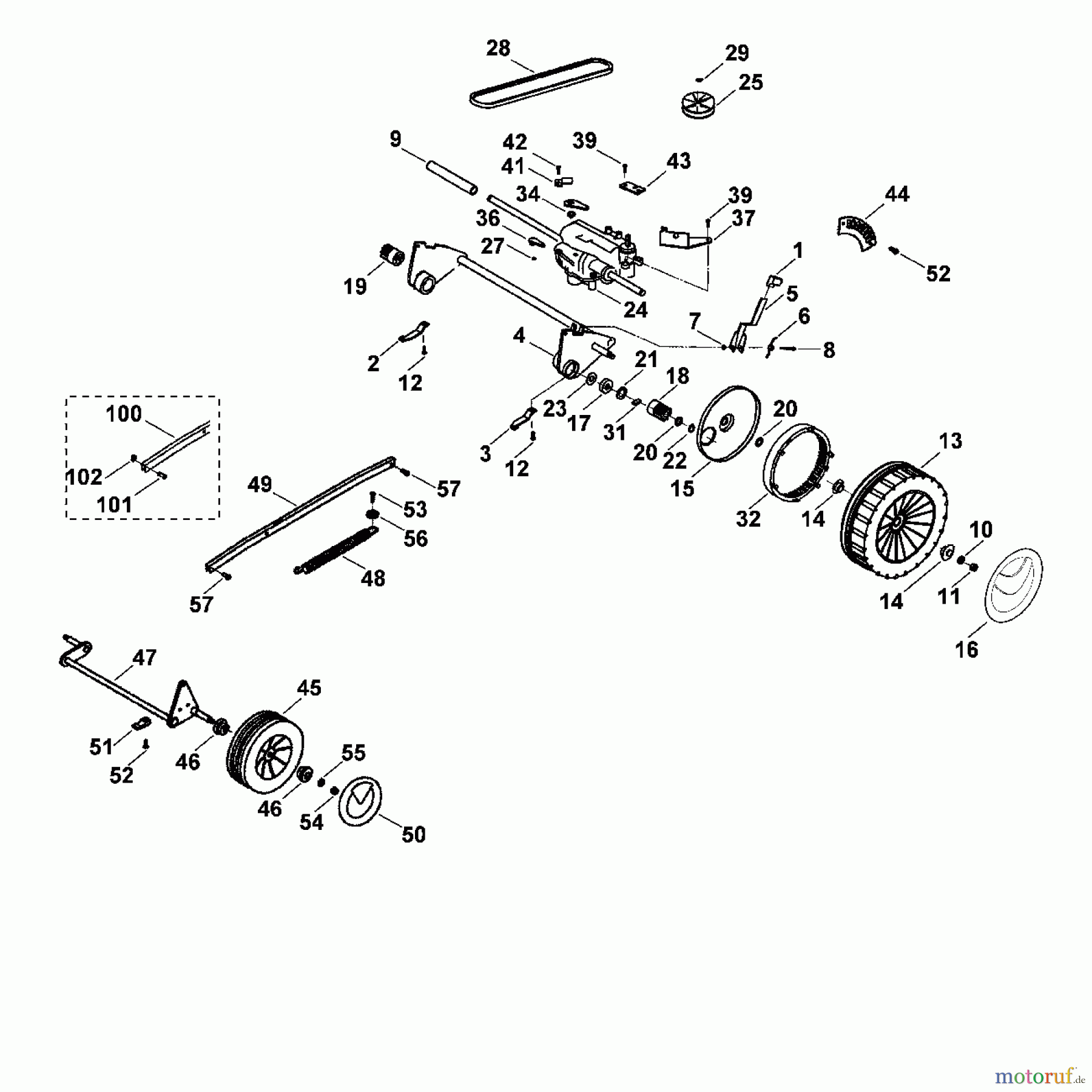  Viking Rasenmäher Benzinrasenmäher MB 555 S, MB 555 C C - Fahrwerk