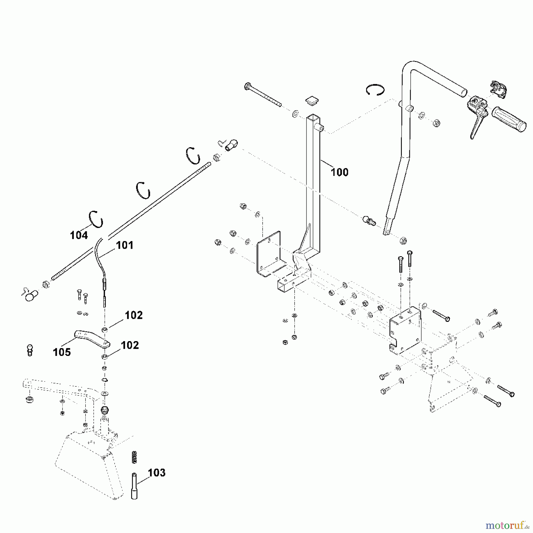  Viking Rasentraktoren Zubehör Rasentraktoren AKD 500  Anbausatz für ASS  125 B1 - Frontkuppeldreieck mechan (f. ältere Baua