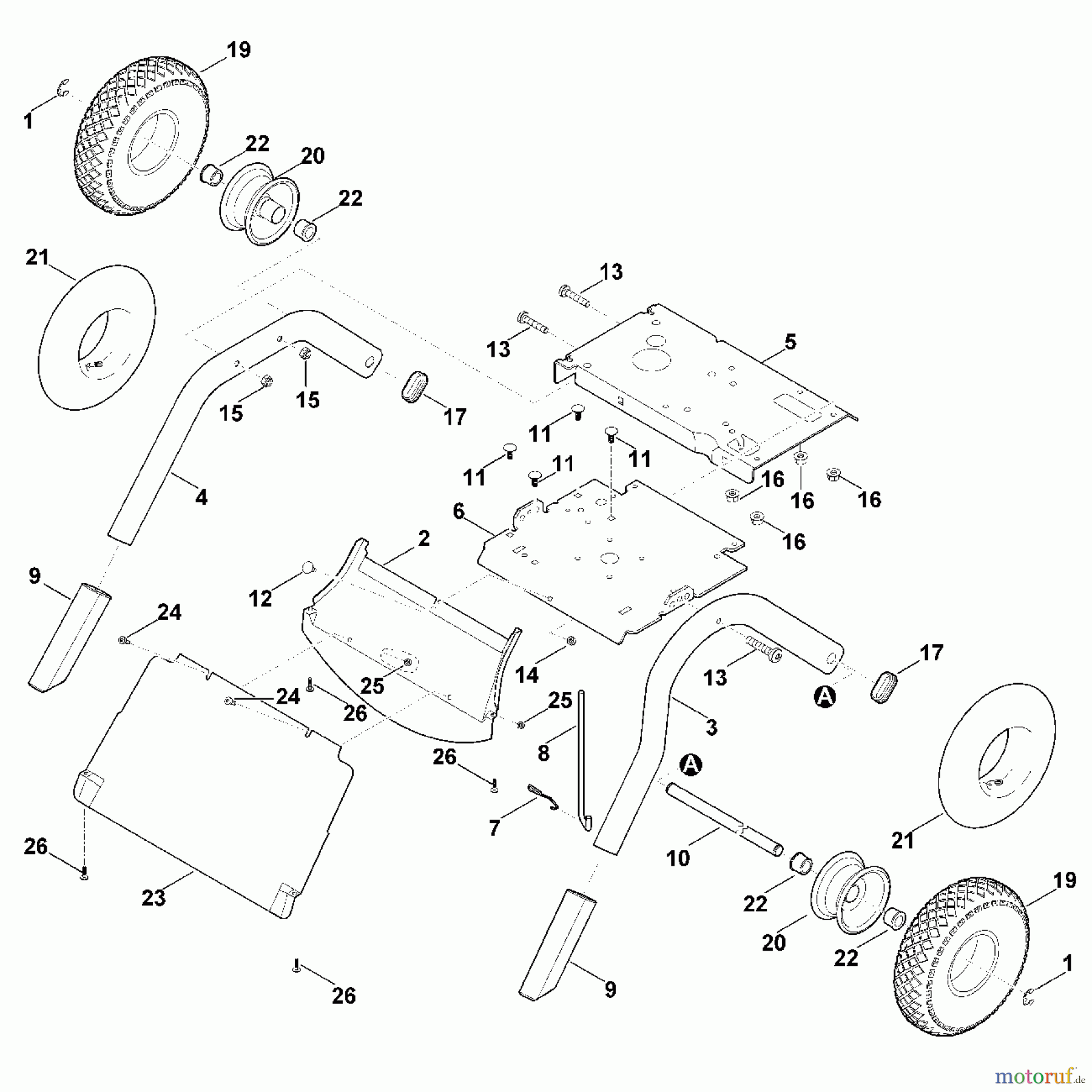  Viking Häcksler Benzin GB 460.1 D - Fahrwerk