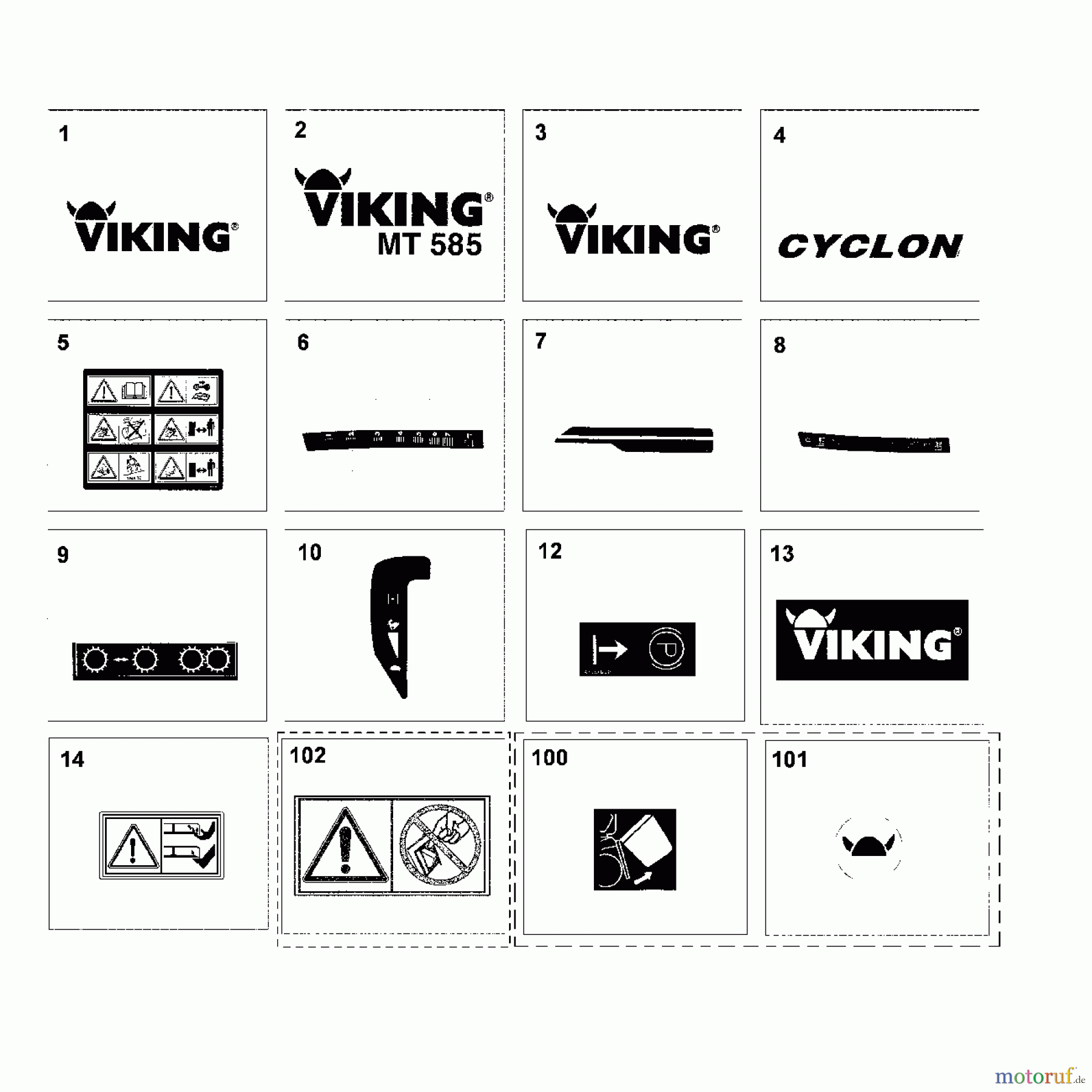  Viking Aufsitzmäher Aufsitzmäher MT 585 O - Aufkleber