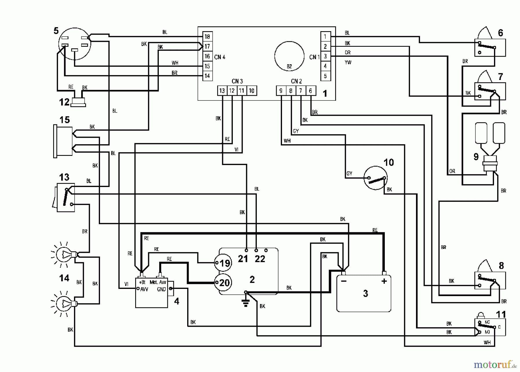  Viking Aufsitzmäher Aufsitzmäher MT 745 N2 - Schaltplan