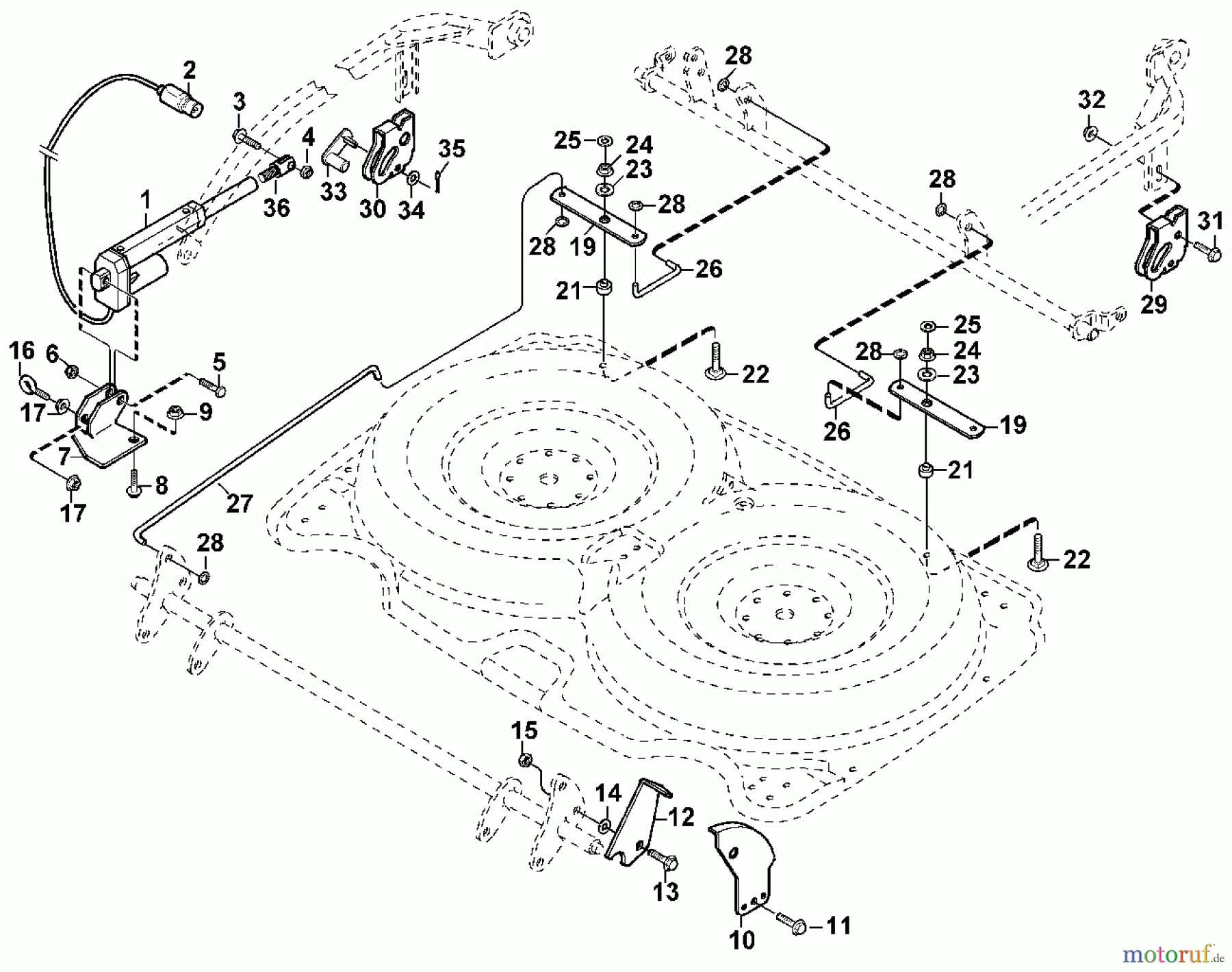  Viking Aufsitzmäher Mähwerke AMM 842, AME 842  (MF 860, 880, 890 PRO) C - Höhenverstellung (elektrisch)