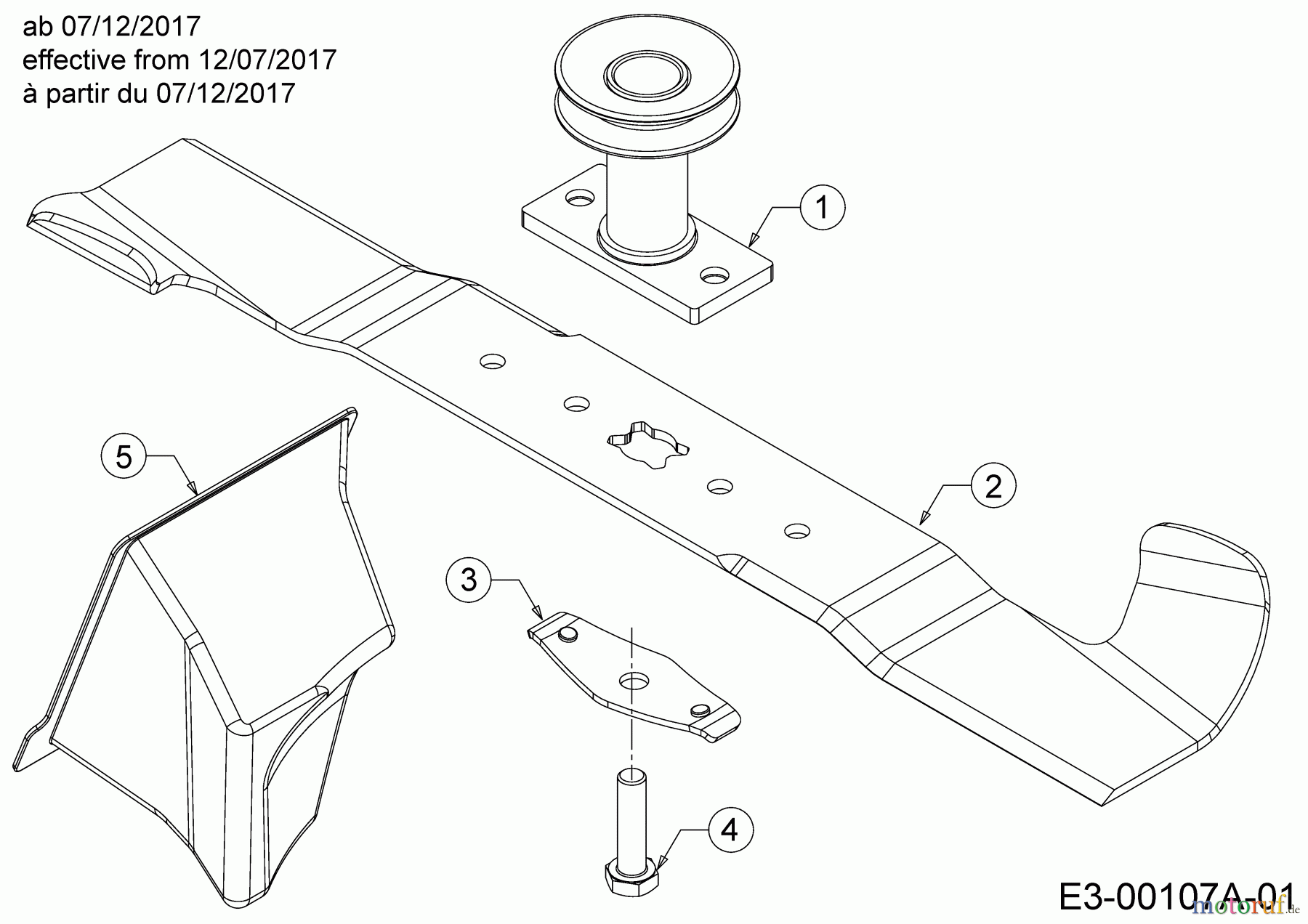  Mr.Gardener Petrol mower self propelled HW 46 BA-IS 12A-TNB9629  (2020) Blade, Blade adapter, Mulch plug from 12/07/2017