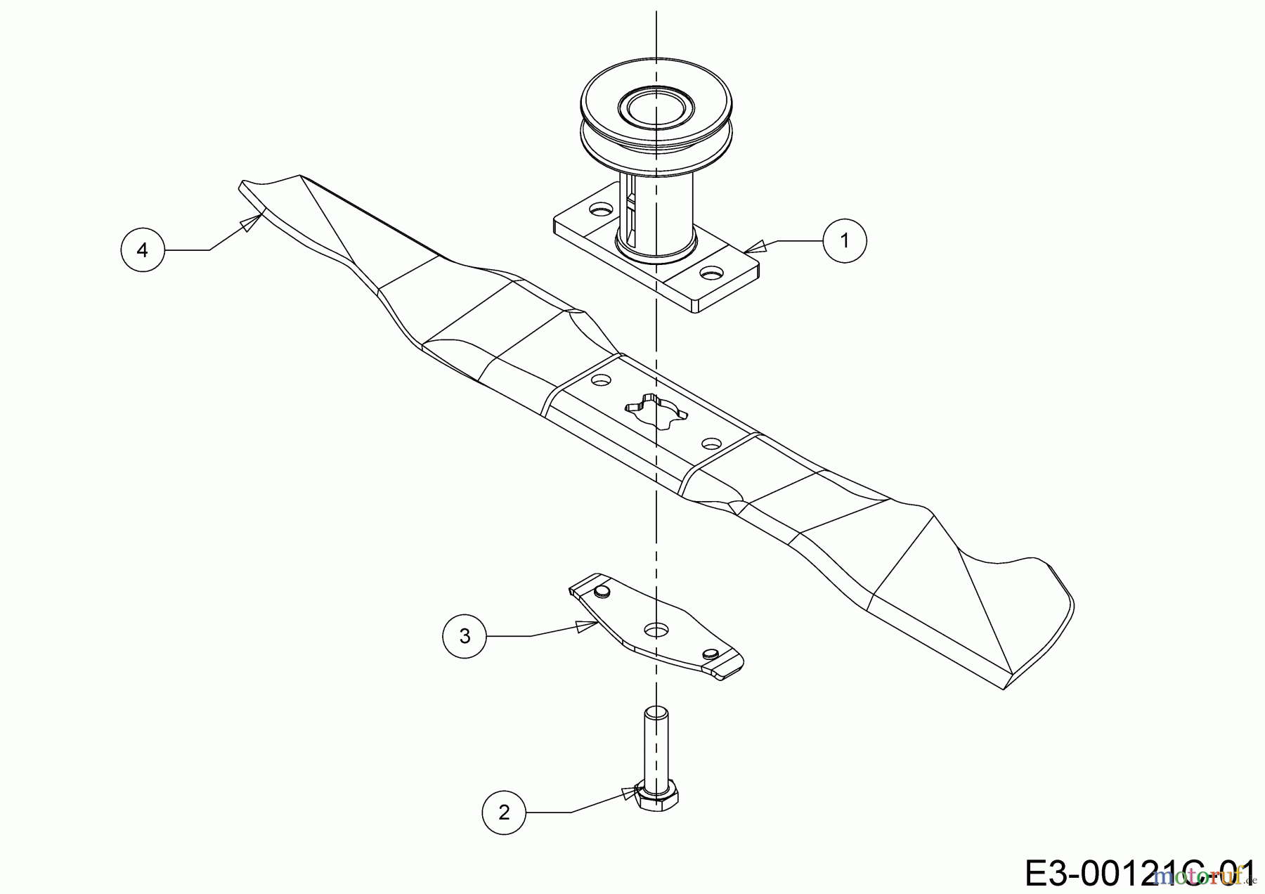  Black-Line Petrol mower self propelled BL 4553 S 12C-PF5E683 (2019) Blade, Blade adapter