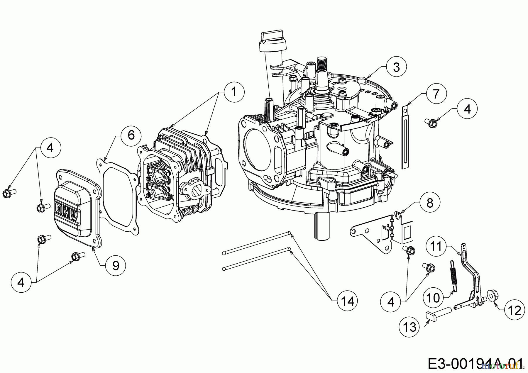  MTD-Engines Vertical 6X65RHA 752Z6X65RHA  (2018) Governor lever, Short block, Cylinder head cover
