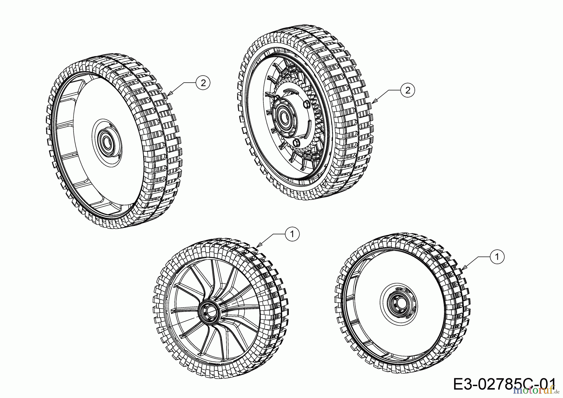  MTD Petrol mower self propelled Smart 53 SPBS 12B-PY5L600 (2020) Wheels