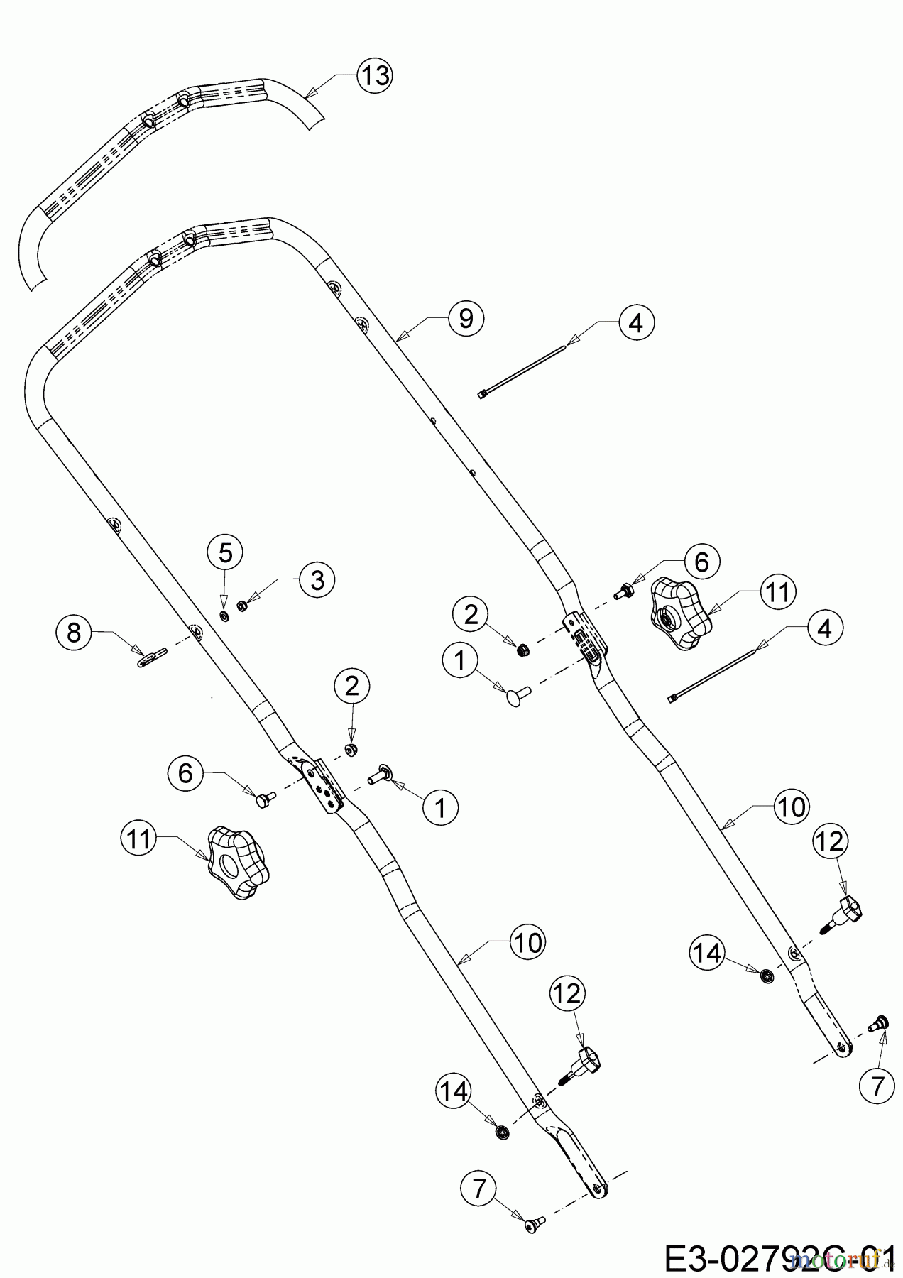  Mr.Gardener Petrol mower self propelled HW 53 BA-2 12B-PN7B629  (2019) Handle