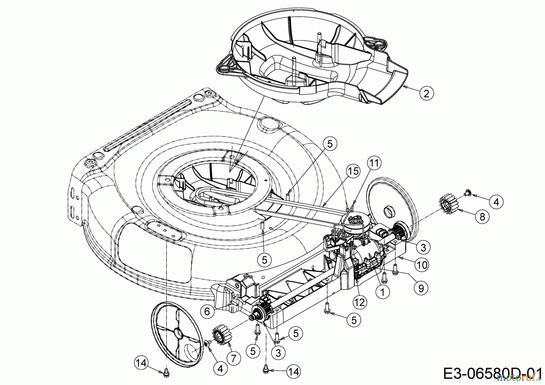  MTD Petrol mower self propelled Smart 53 MSPB 12A-A05D600  (2020) Gearbox, Belt