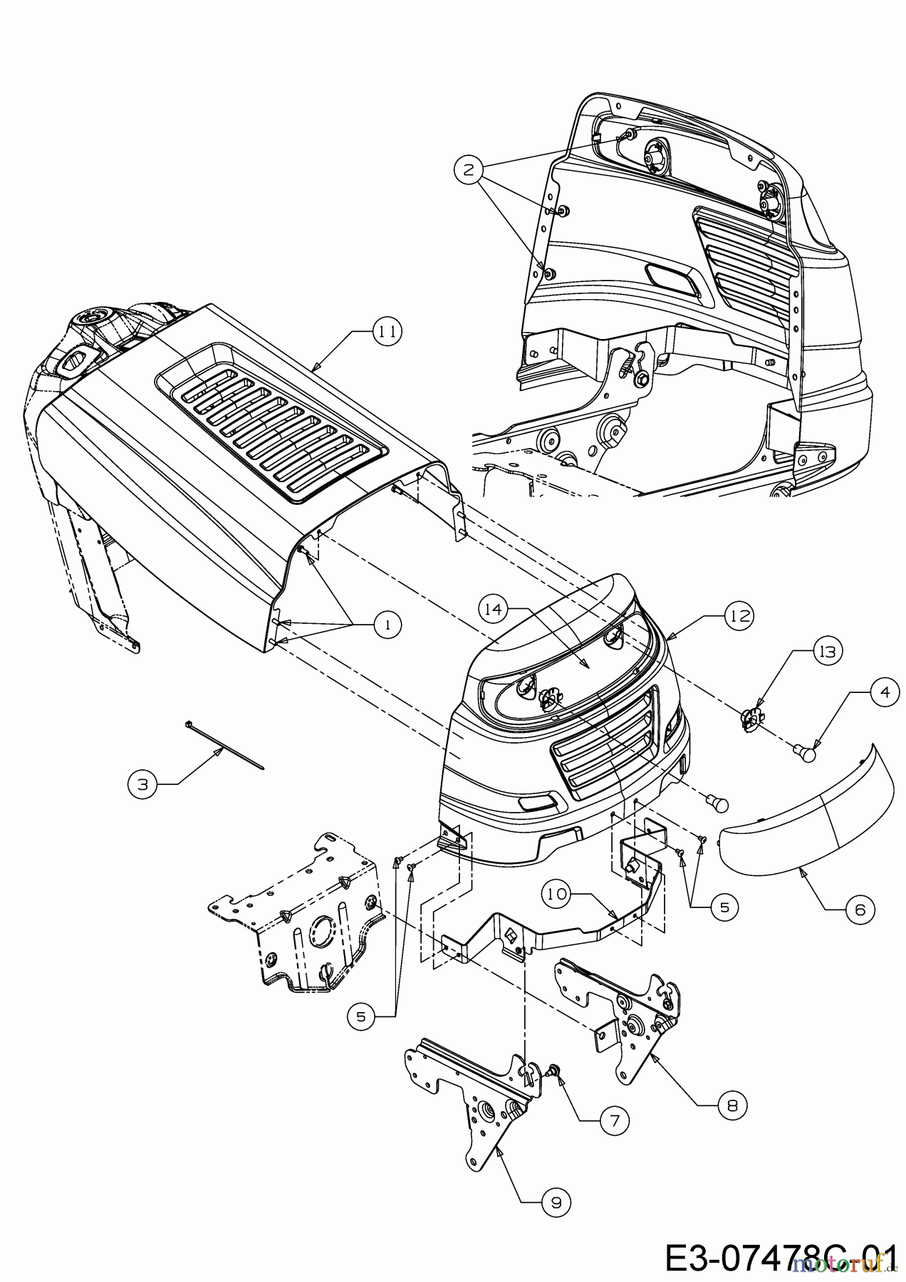  MTD Lawn tractors 115/92 B 13IH761E600  (2019) Engine hood 1-Style