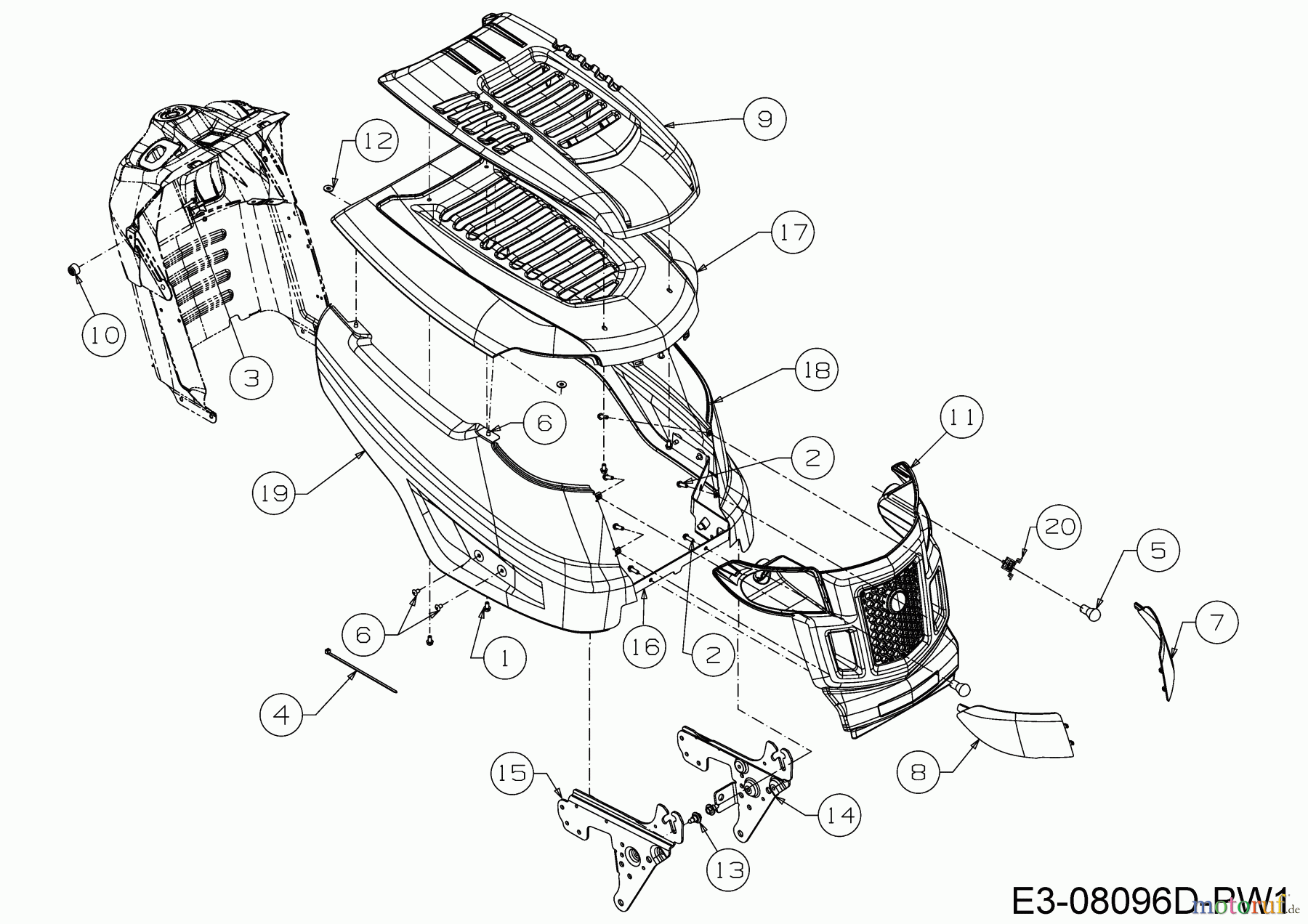  MTD Lawn tractors White Passion 76.125T 13AH76KA676  (2019) Engine hood K-Style