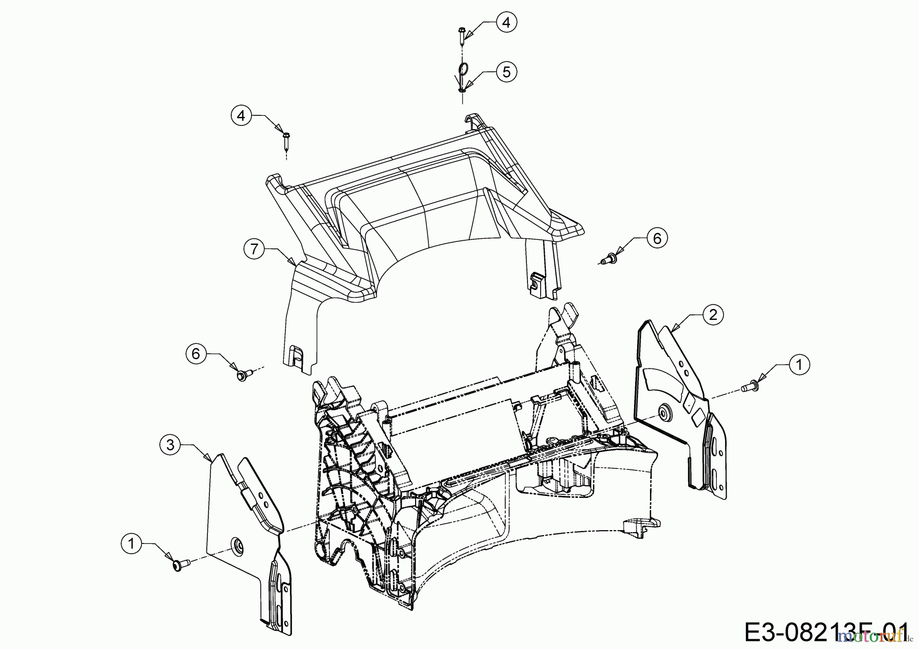  MTD Petrol mower self propelled Optima 53 SPBHW 12C-PH5L600 (2020) Rear baffle, Handle bracket