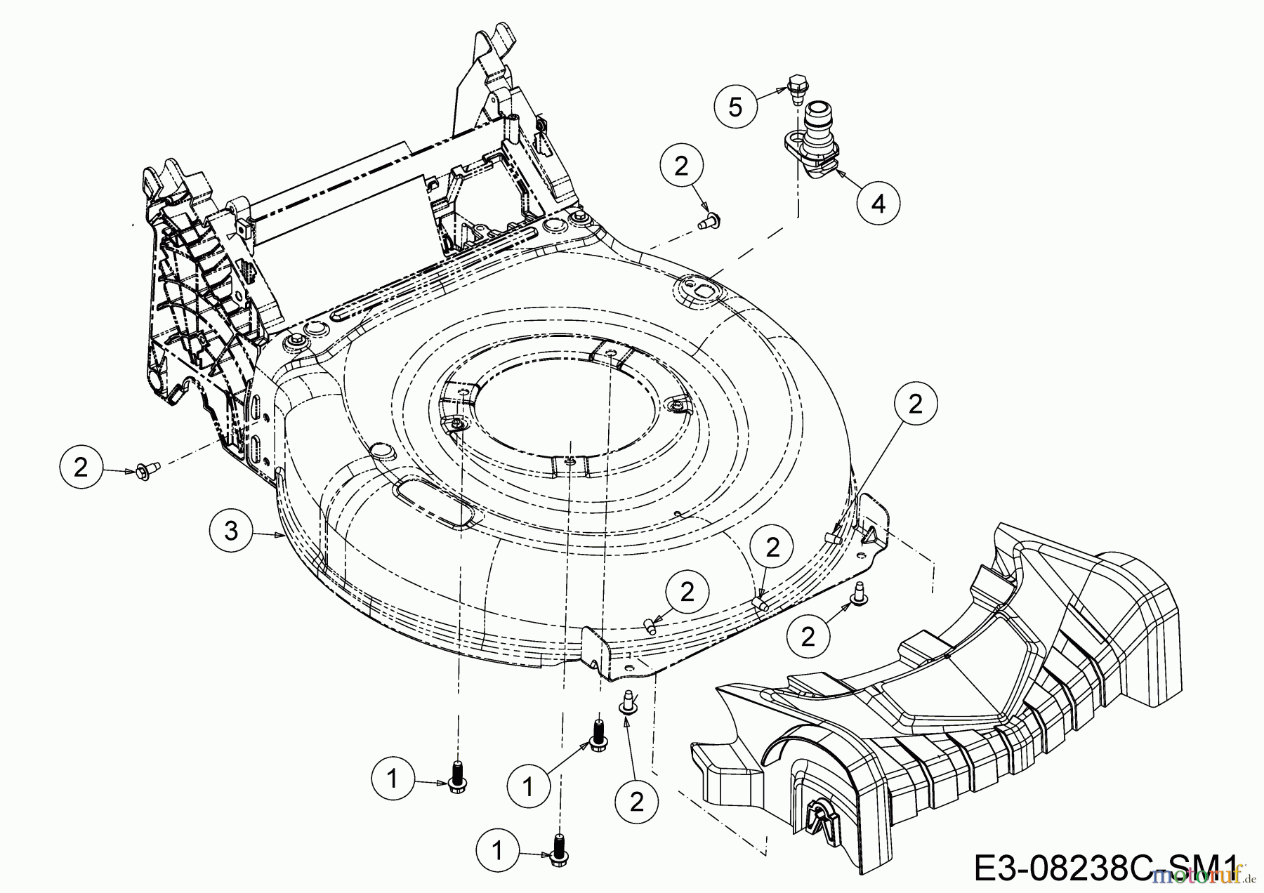  Mr.Gardener Petrol mower self propelled HW 53 BAV-IS 12AGPN7E629  (2019) Deck housing, Washer nozzle