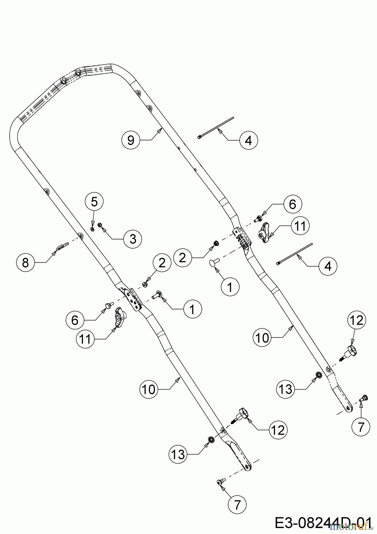  MTD Petrol mower self propelled DL 53 SP 12A-PAS4677  (2019) Handle