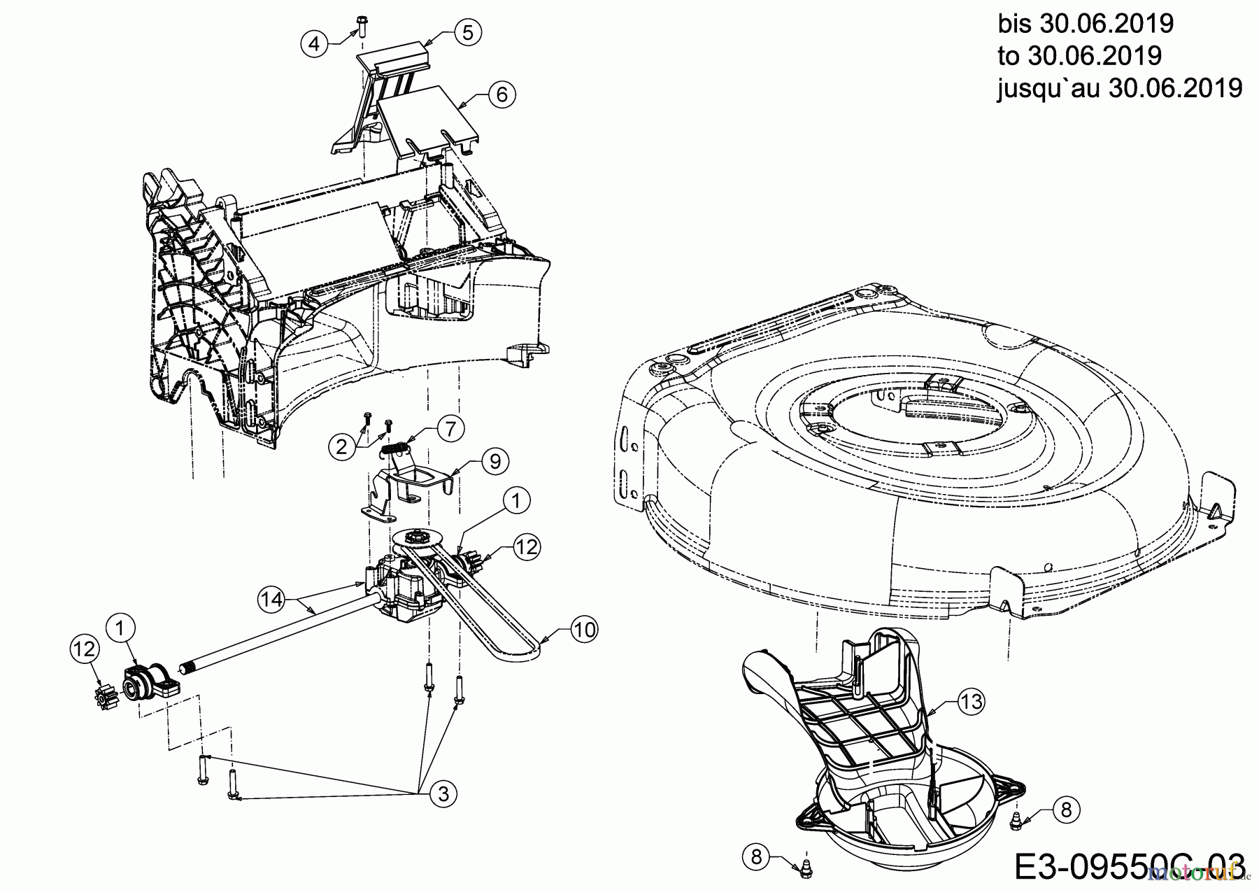  Black-Line Petrol mower self propelled BL 4553 S 12C-PF5E683 (2019) Gearbox, Belt to 30.06.2019