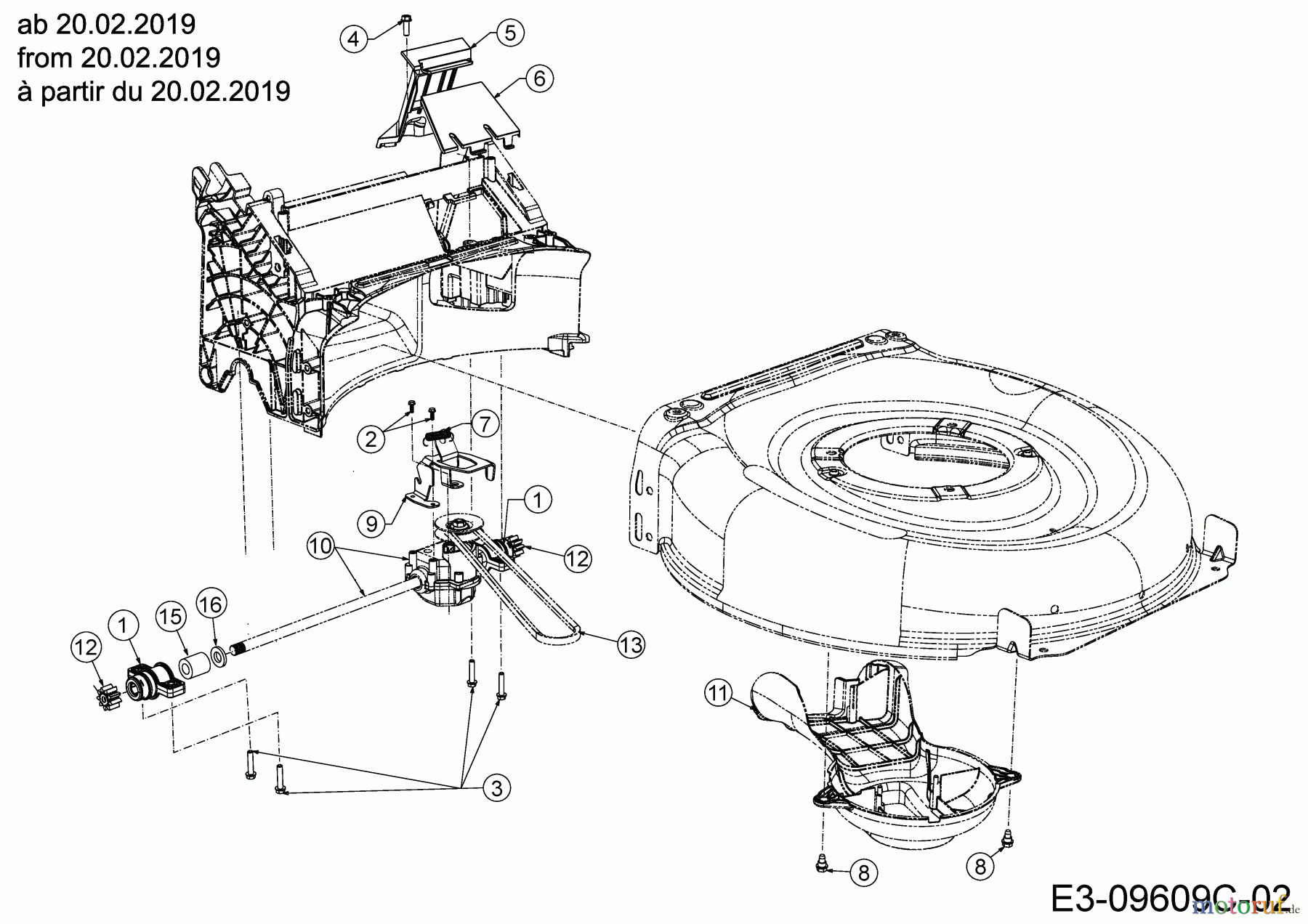  MTD Petrol mower self propelled Smart 53 SPO 12C-PCJ6600 (2019) Gearbox, Belt from 20.02.2019