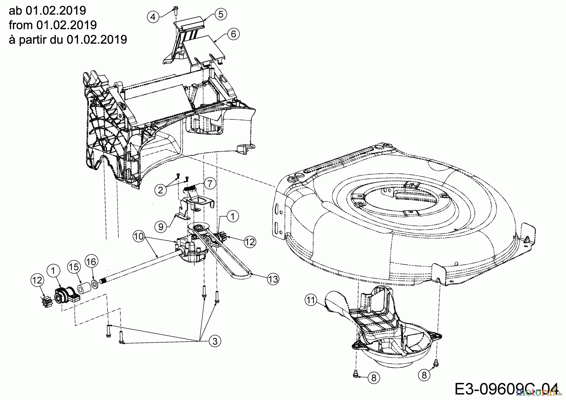  MTD Petrol mower self propelled Smart 53 SPBS 12B-PY5L600 (2019) Gearbox, Belt from 01.02.2019