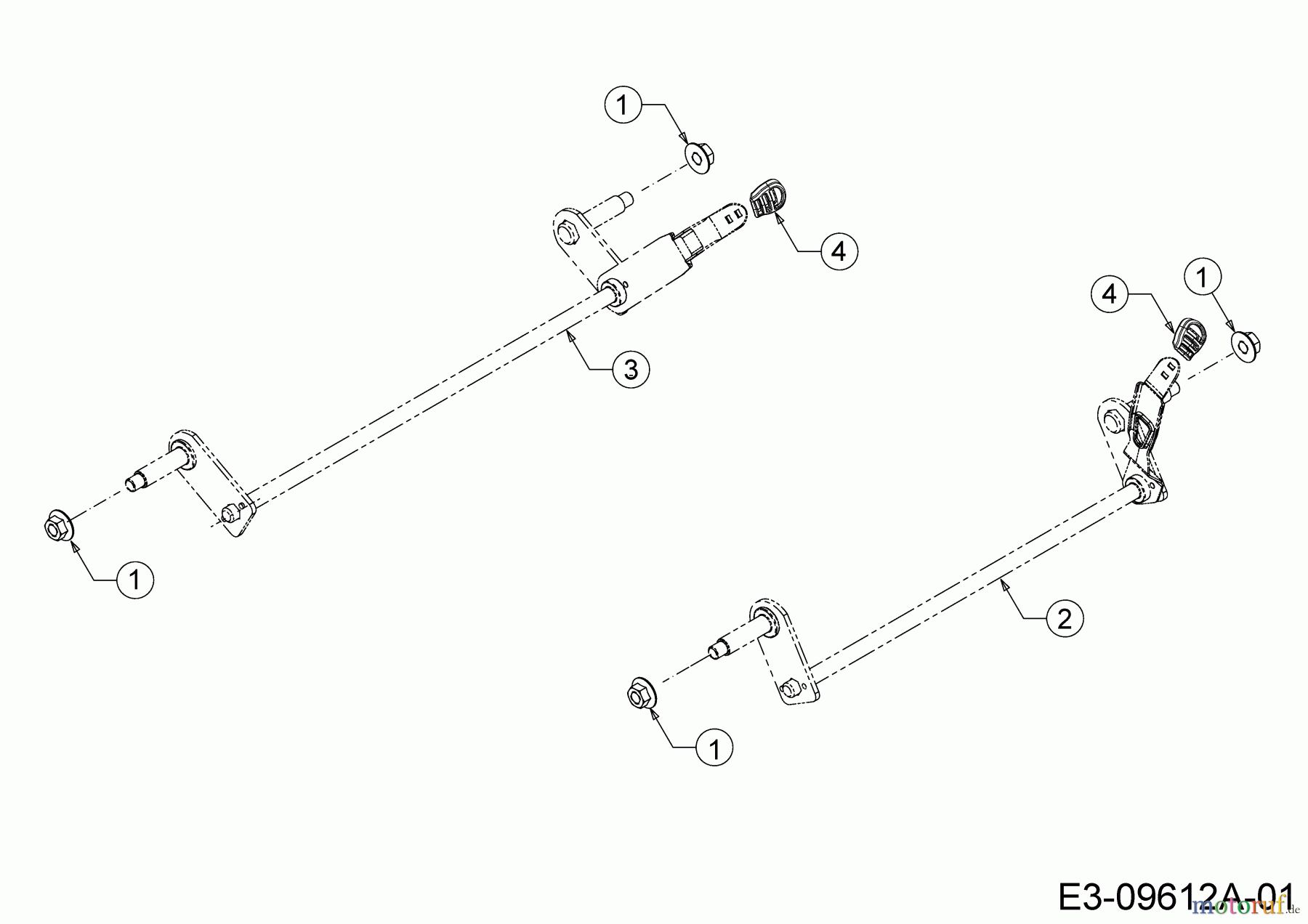  MTD Petrol mower self propelled DL 53 SP 12A-PAS4677  (2018) Axles, Height adjustment