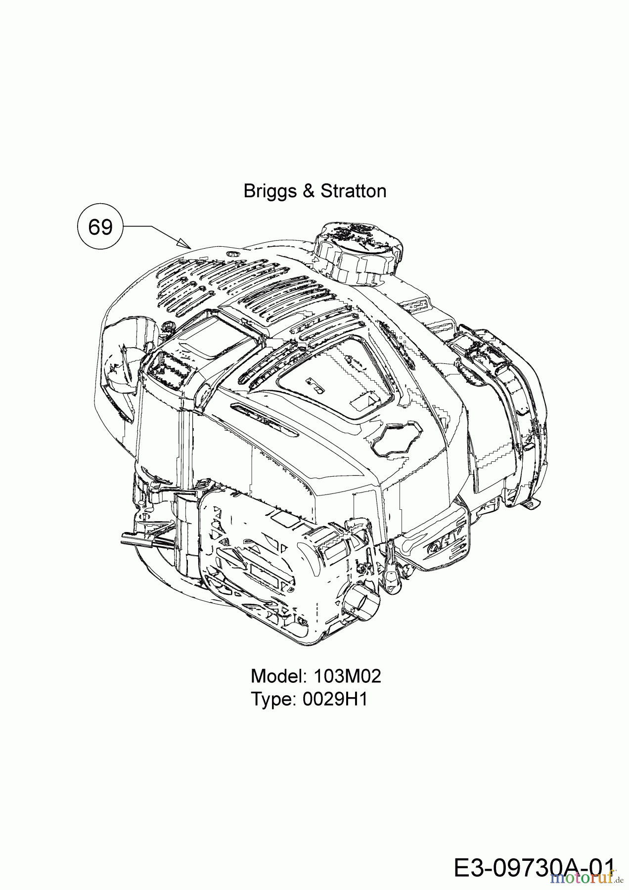  MTD Petrol mower self propelled SP 53 HWBS 12A-PF7B600  (2019) Engine Briggs & Stratton