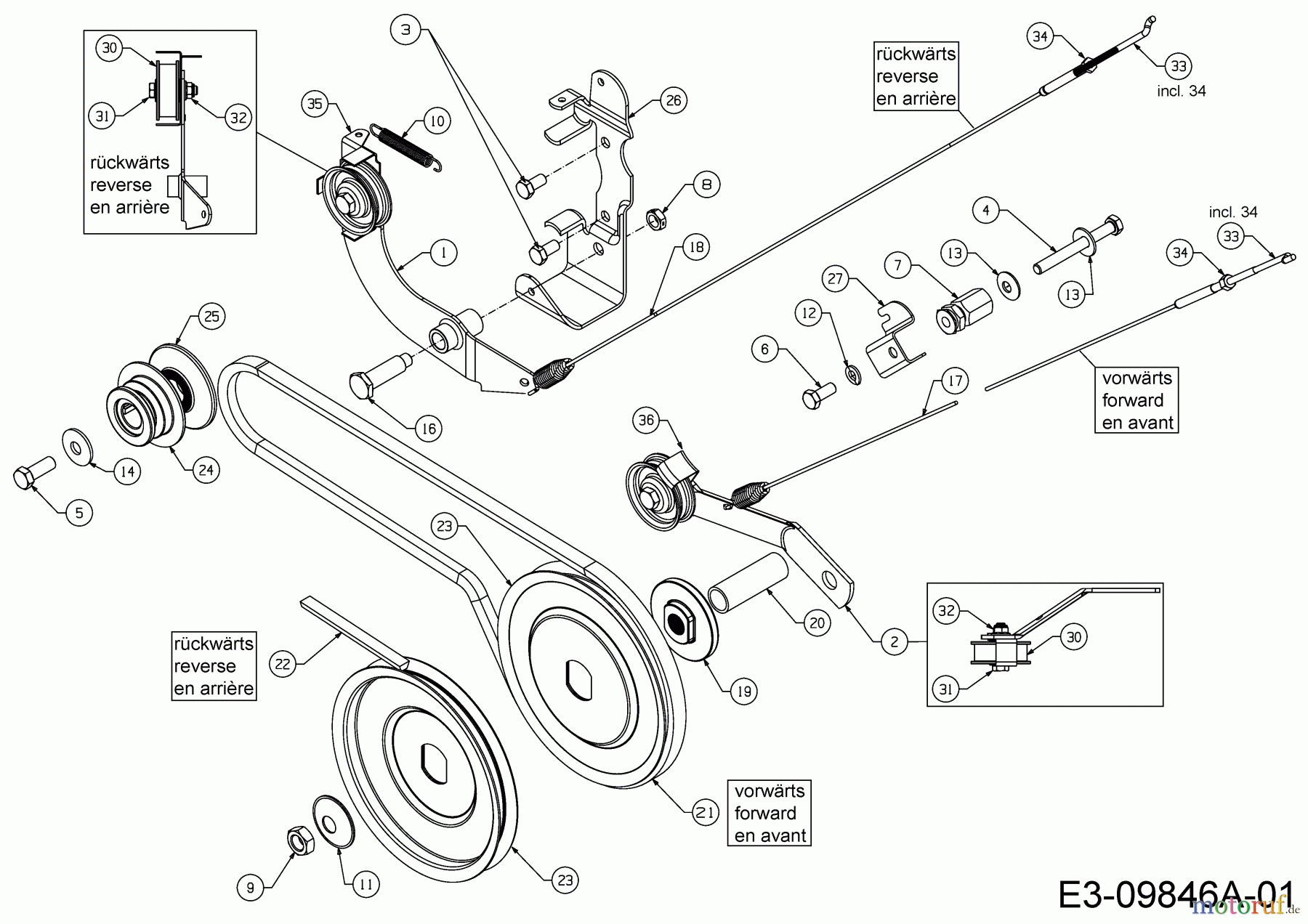  MTD Tillers T/380 M 21A-38MU678 (2020) Belts, Tension pulley