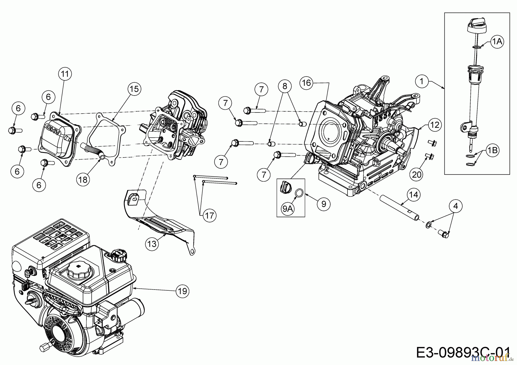  MTD-Engines Horizontal 670-WHA 752Z670-WHA  (2020) Baffles, Push rods, Dipstick, Cylinder head cover