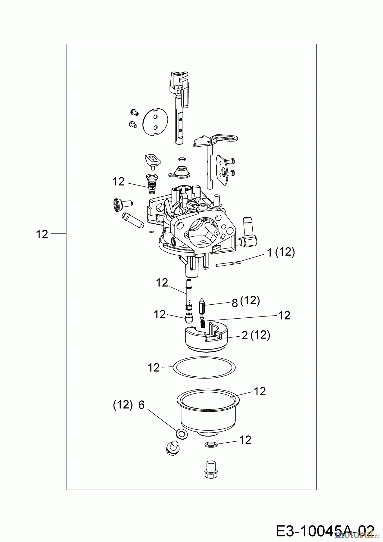  MTD-Engines Horizontal 678-SH 752Z678-SH  (2020) Repair kit carburetor