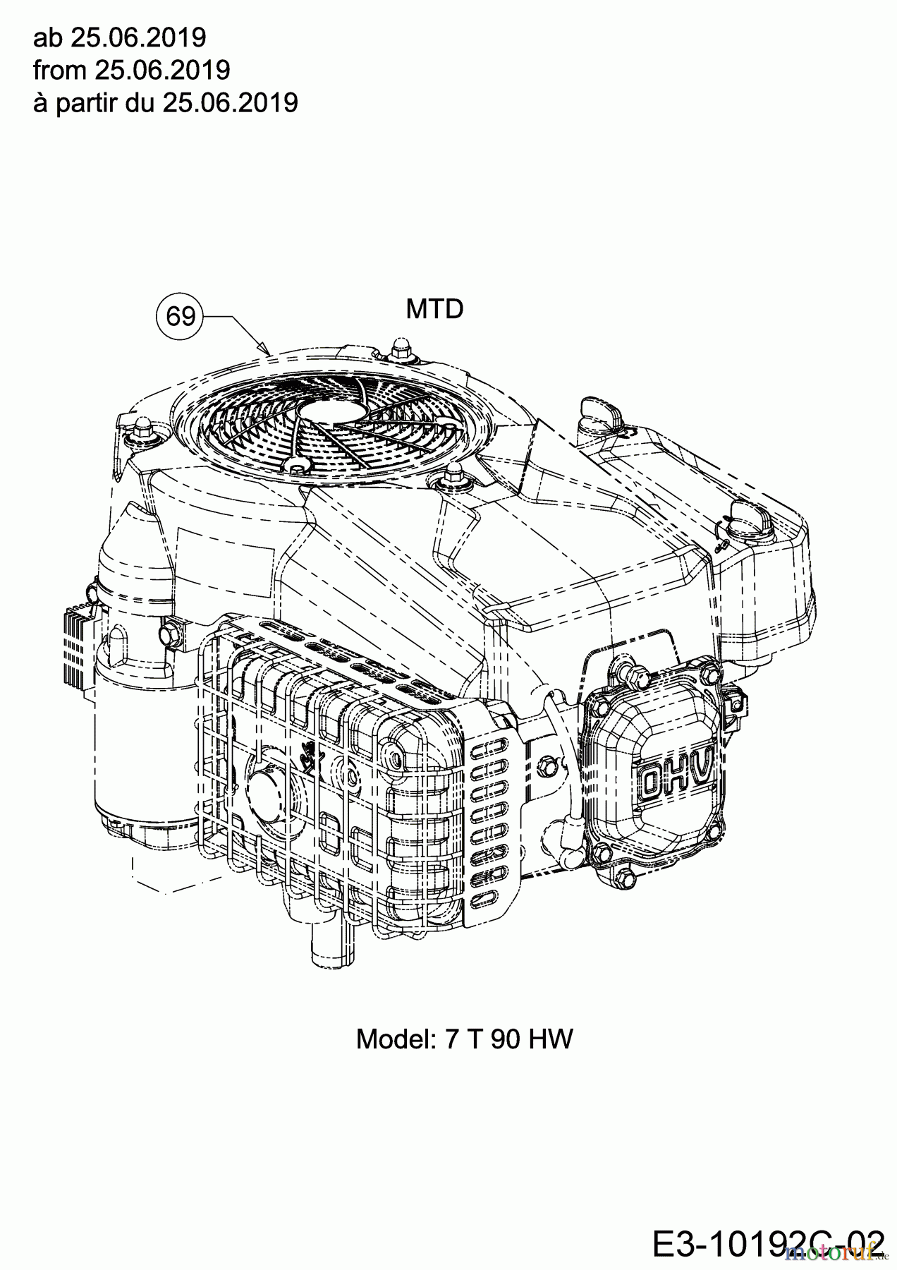  Riwall Lawn tractors RLT 92 T 13AB765E623  (2019) Engine MTD