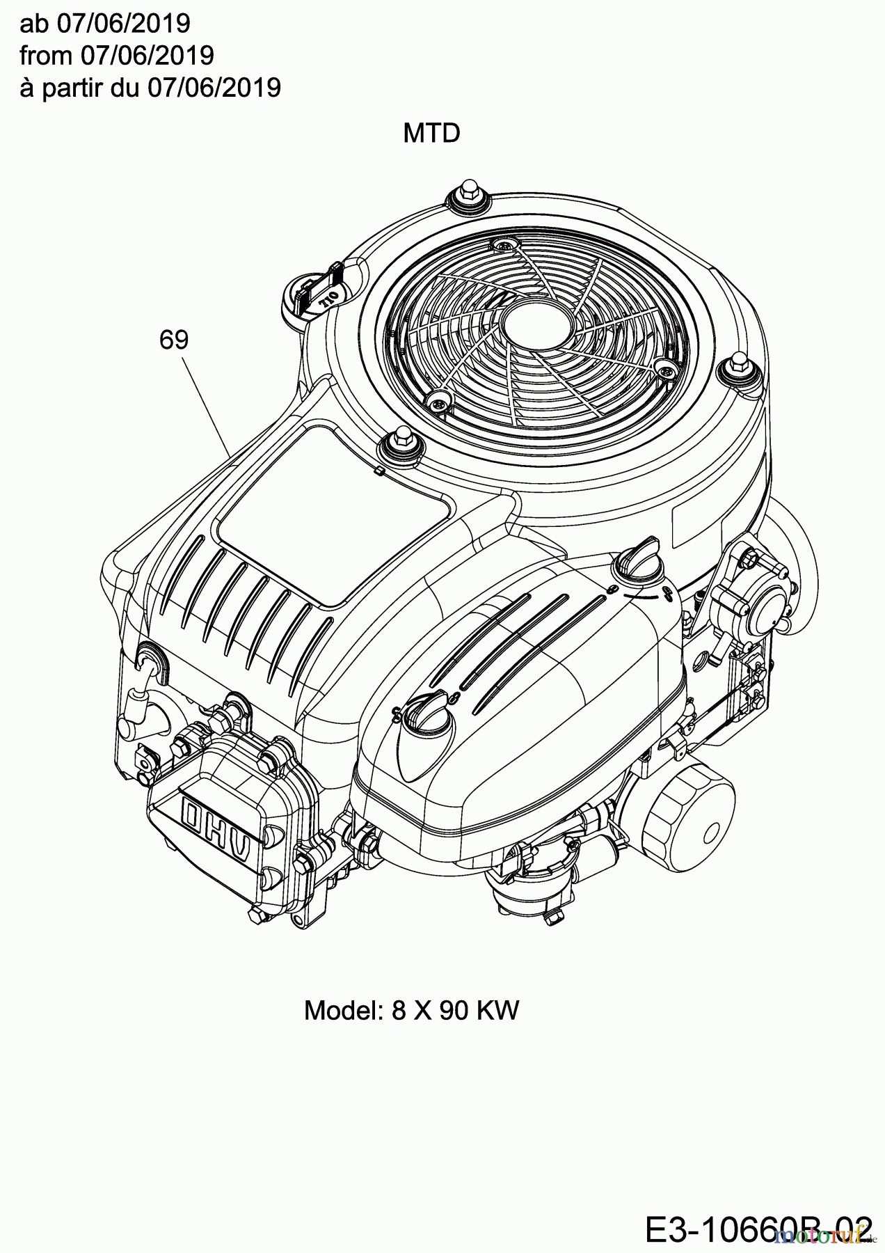  Gartenland Lawn tractors GL 15.5/95 H 13B8A1KB640  (2019) Engine MTD