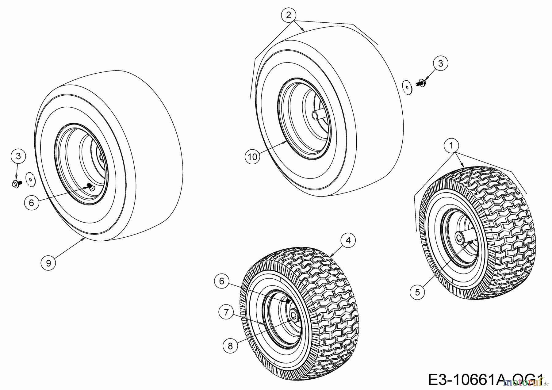  Gartenland Lawn tractors GL 17.5/106 H 13B8A1KR640  (2019) Wheels 15x6 + 18x9,5