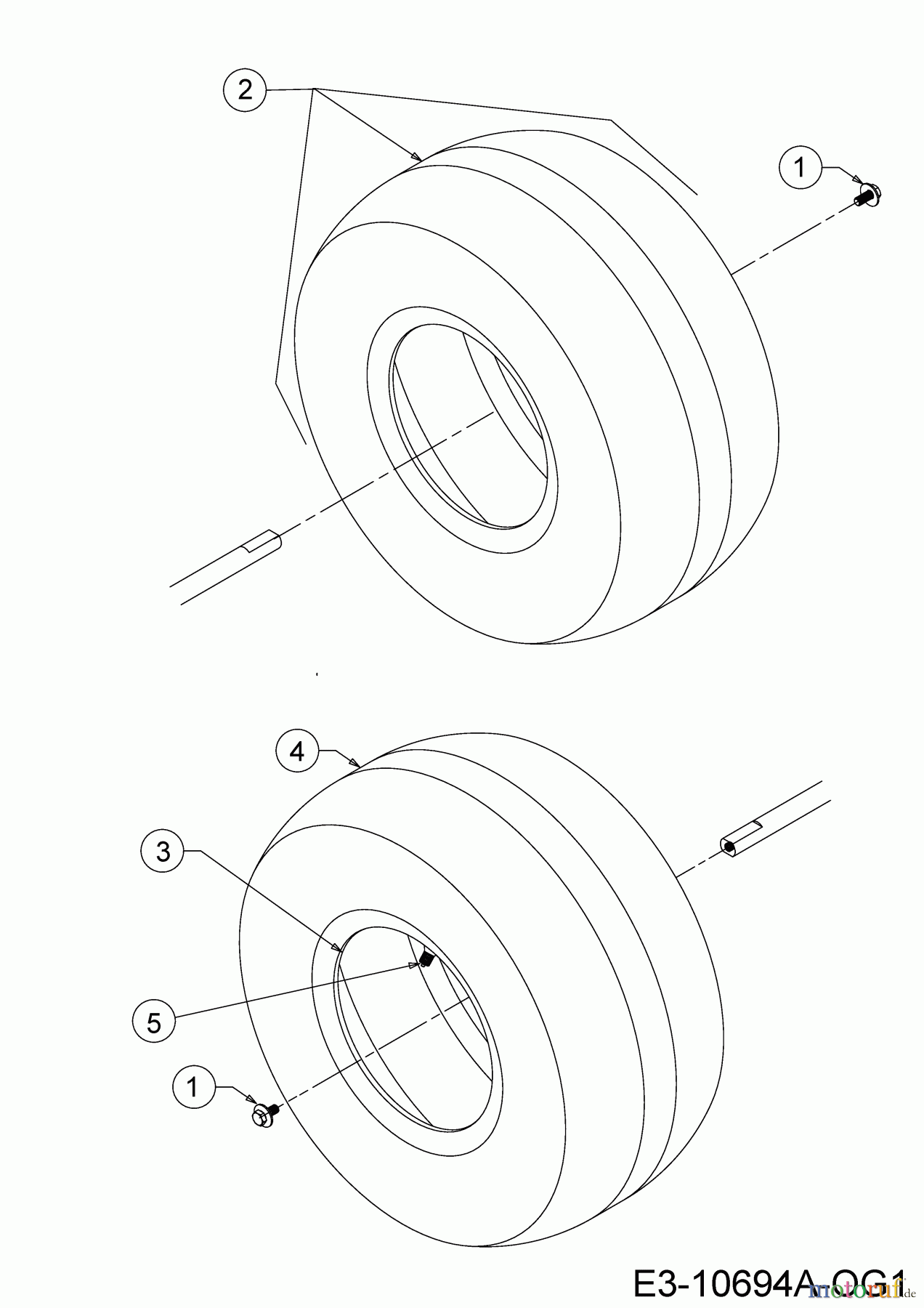  MTD Lawn tractors Smart RE 130 HM 13A271KE600  (2020) Rear wheels