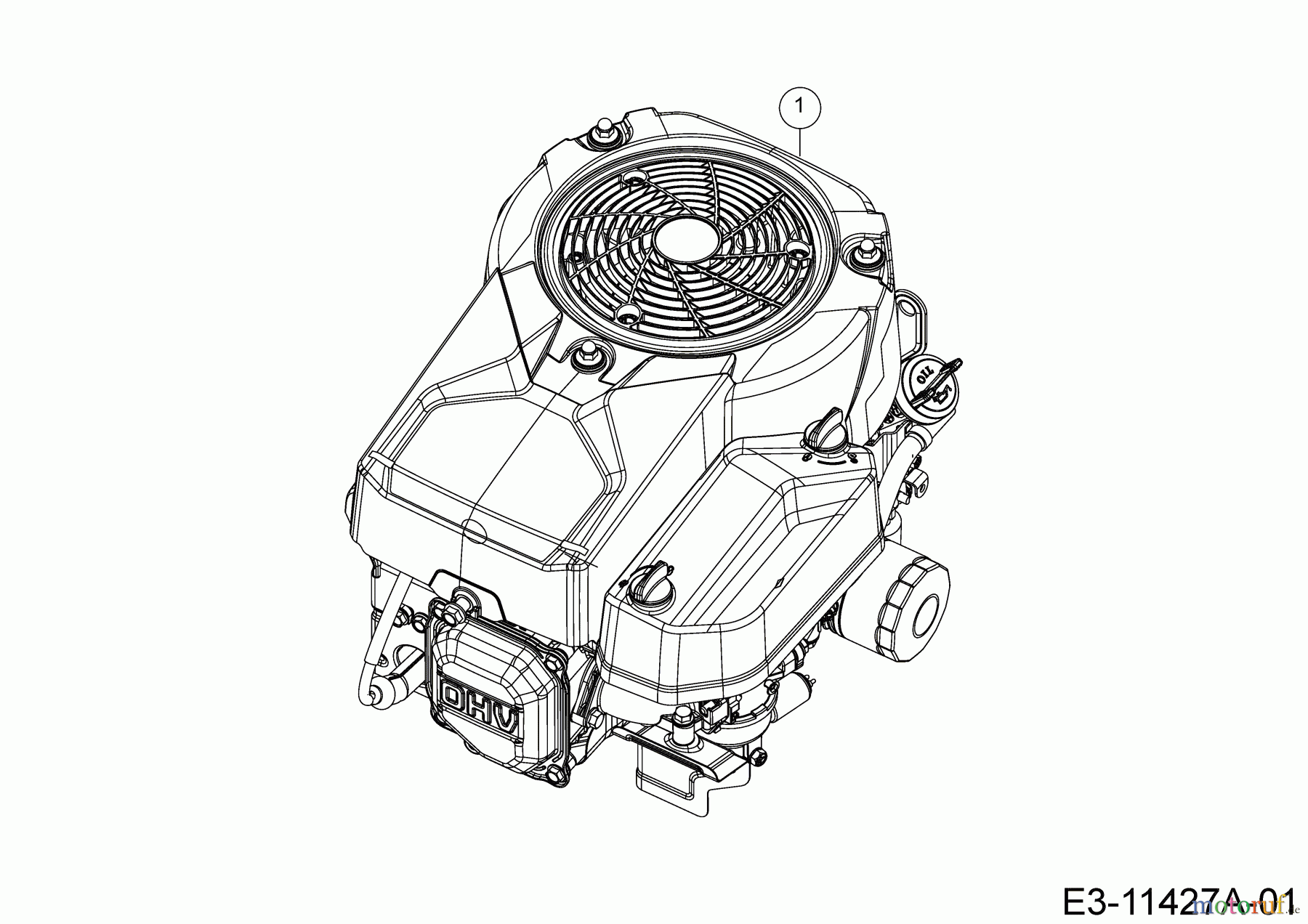  MTD Lawn tractors White Passion 76.125T 13BH76KA676  (2020) Engine