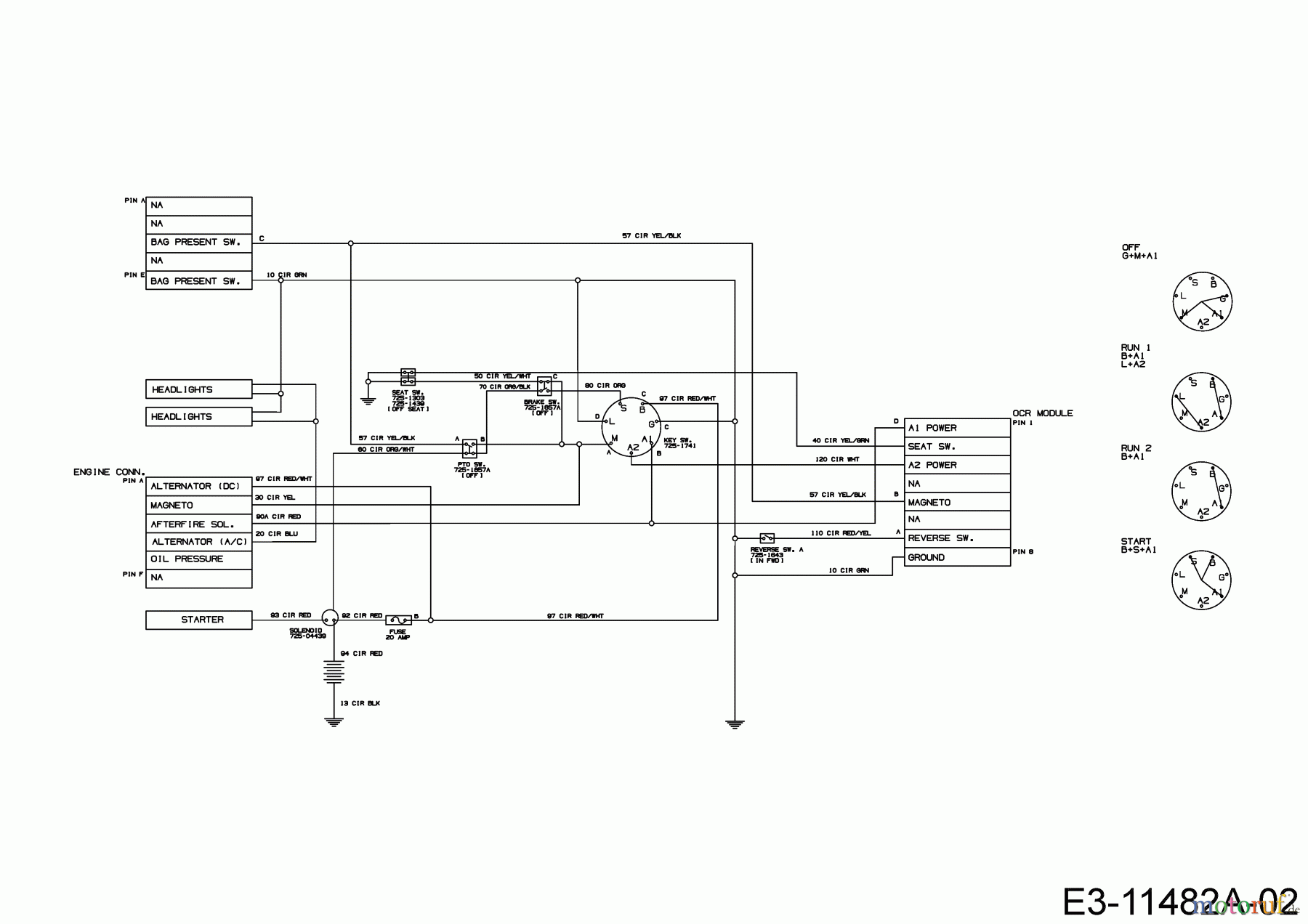  Black Edition Lawn tractors 220-105 TWIN H 13AJ71MN615  (2020) Wiring diagram