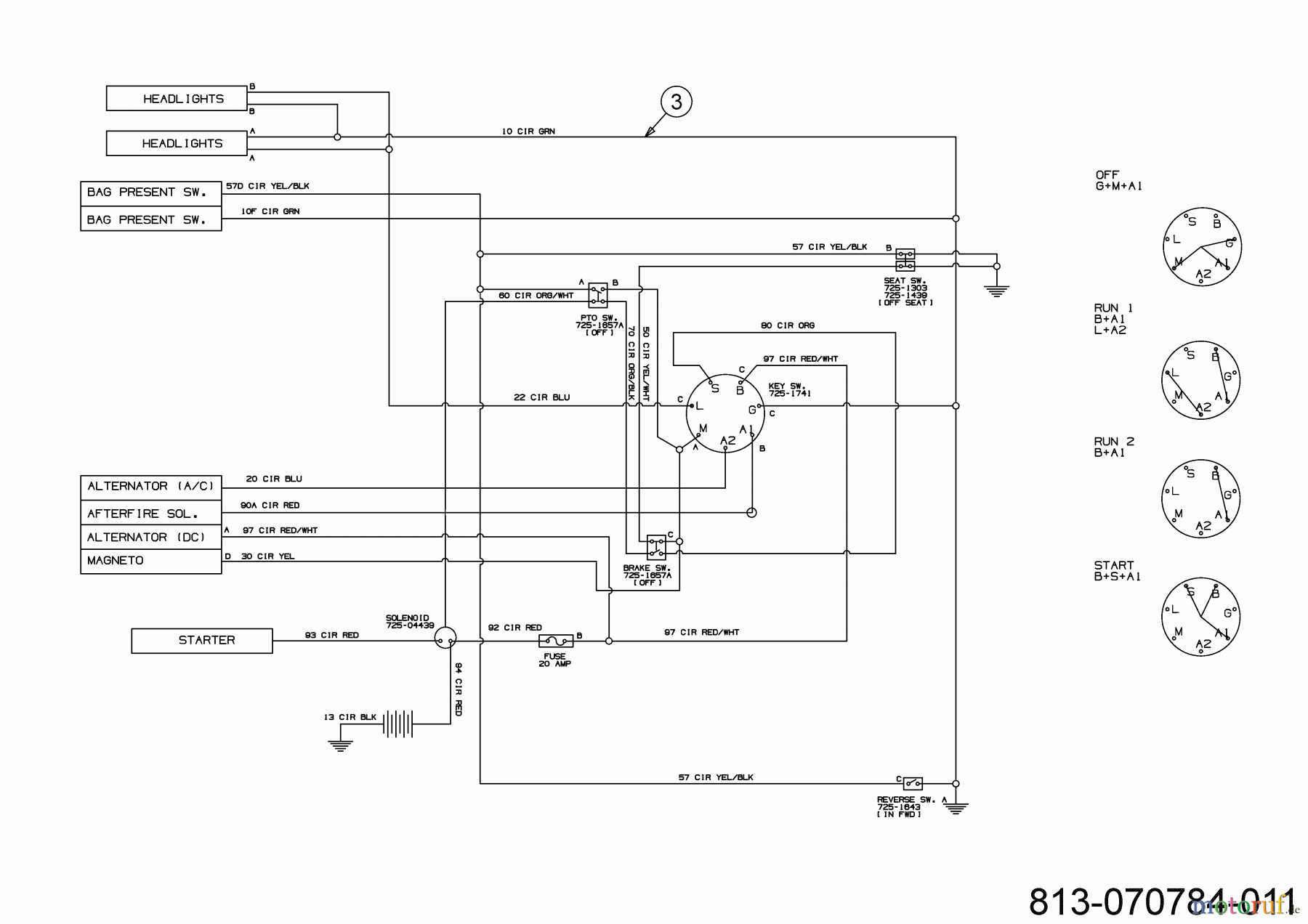  Black Edition Lawn tractors 140-92 T 13BB77ME615  (2021) Wiring diagram