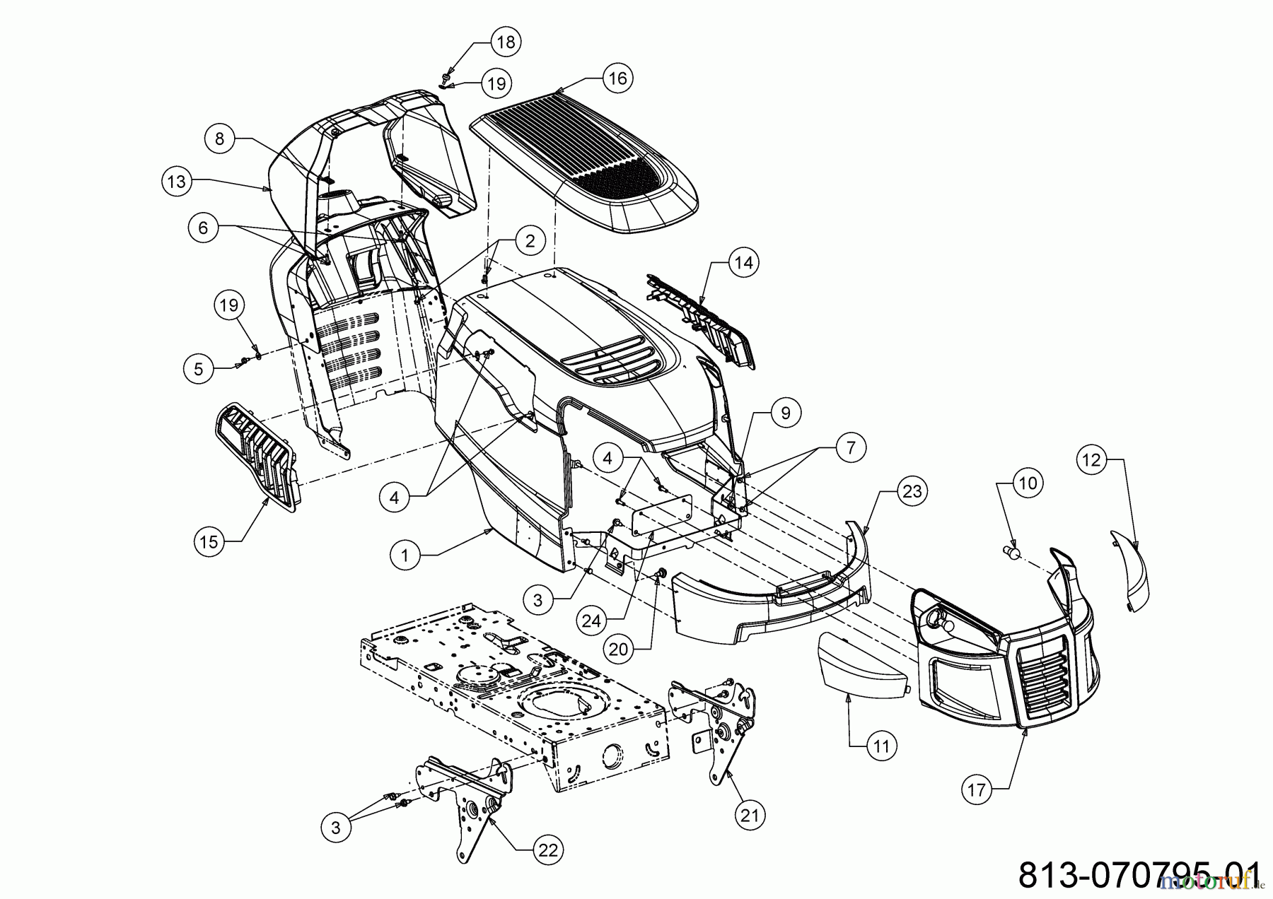  Bricolage Lawn tractors INV A13096 LB 13BH76SF648 (2021) Engine hood