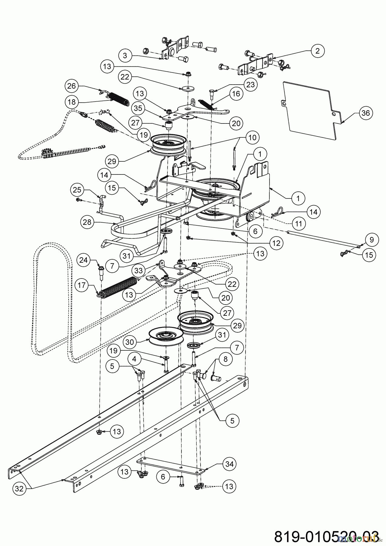  MTD Accessories Accessories garden and lawn tractors Snow throwers for A series (NX 15) reardischarge 19A40045OEM  (2019) Mechanism to engage the drive spindle