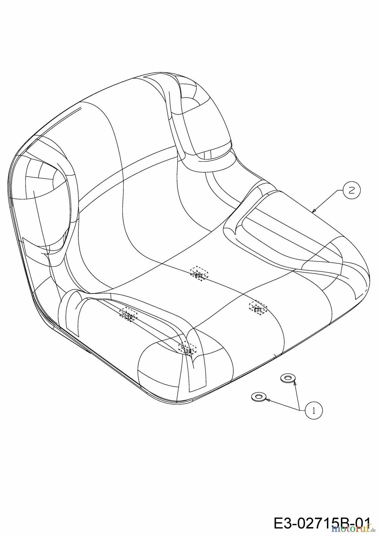  MTD Lawn tractors RS 180/107 13AT798G676  (2008) Seat medium back (294mm)