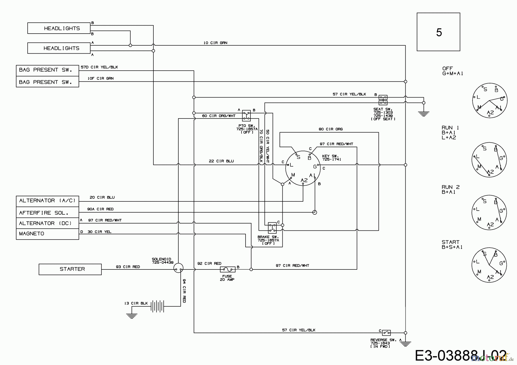  MTD Lawn tractors ANTHRACITE POWER 76 13AH76KC676 (2021) Wiring diagram