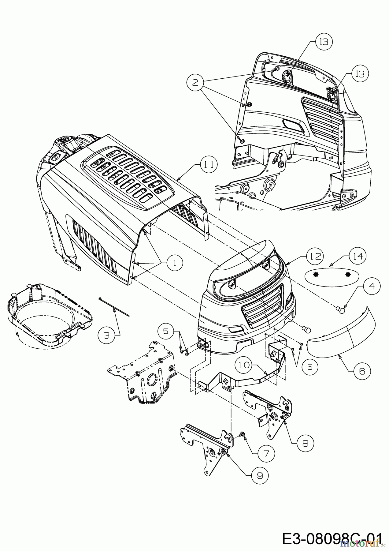  MTD Lawn tractors MTD 92 13A7765E600 (2020) Engine hood 5-Style