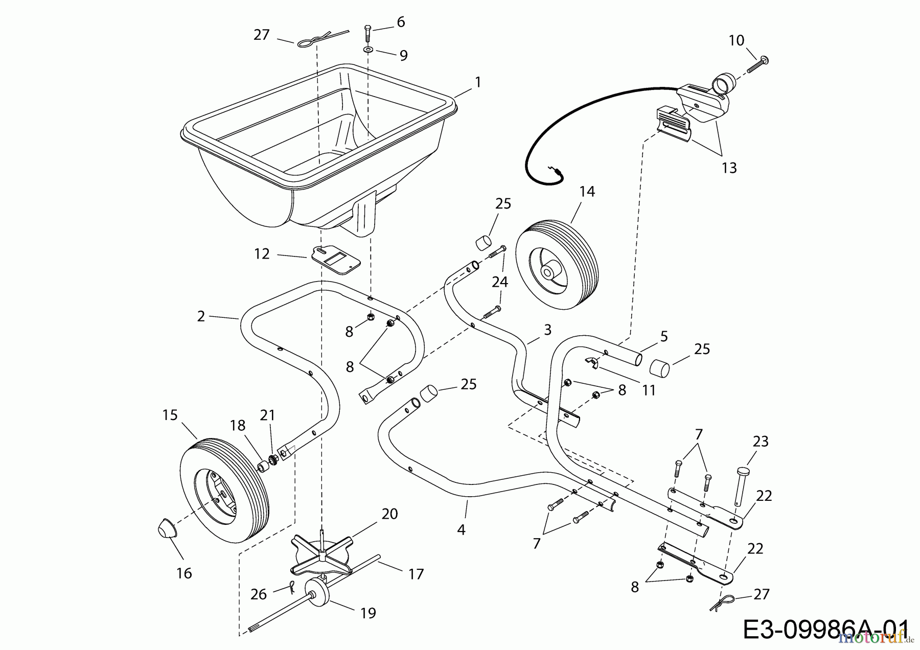  MTD Accessories Accessories garden and lawn tractors Spreader 45-03153  (196-031-000) 196-031-000  (2017) Basic machine