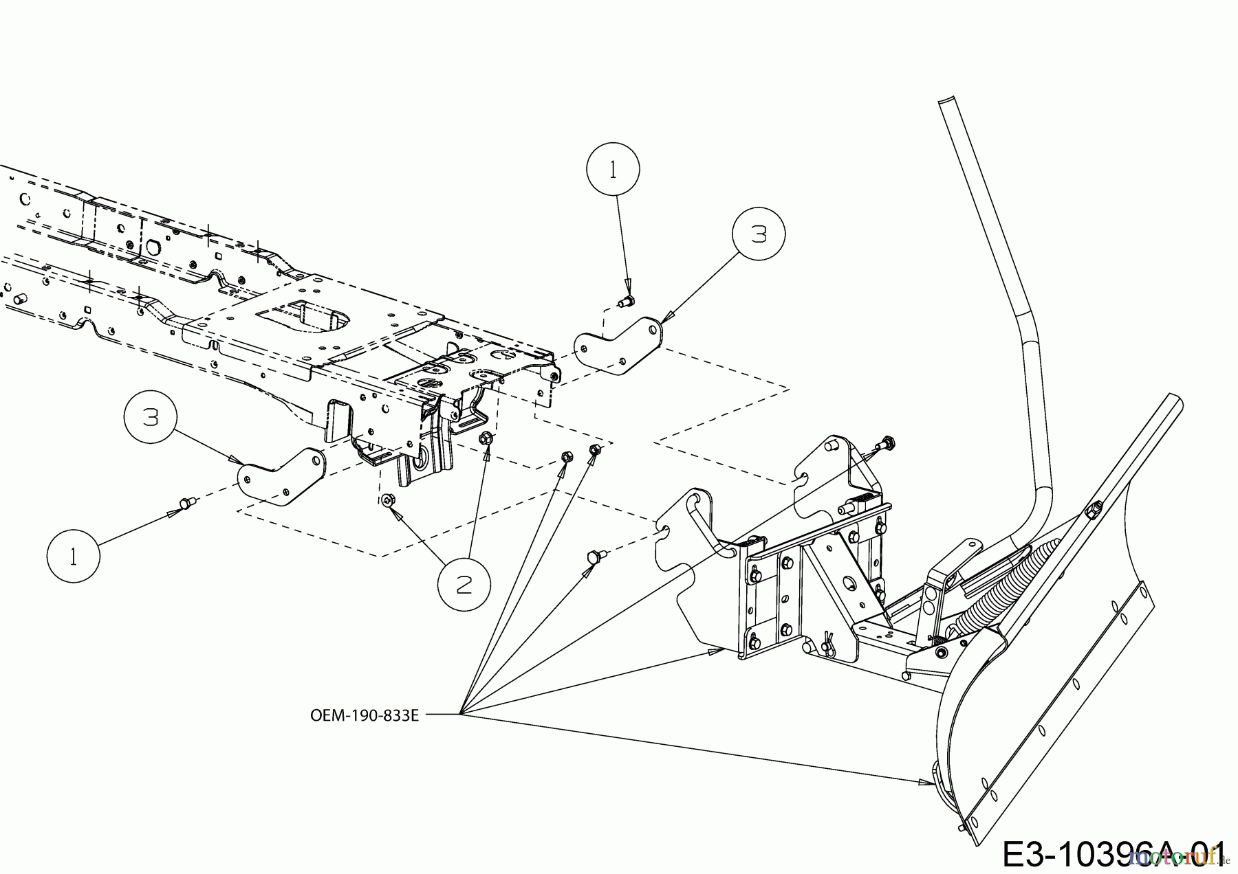  MTD Accessories Accessories garden and lawn tractors Snow blade for series A (NX 15) - Bracket ki for snow blade OEM-190-833E 196-584-000  (2019) Adapter bail snow blade for series A