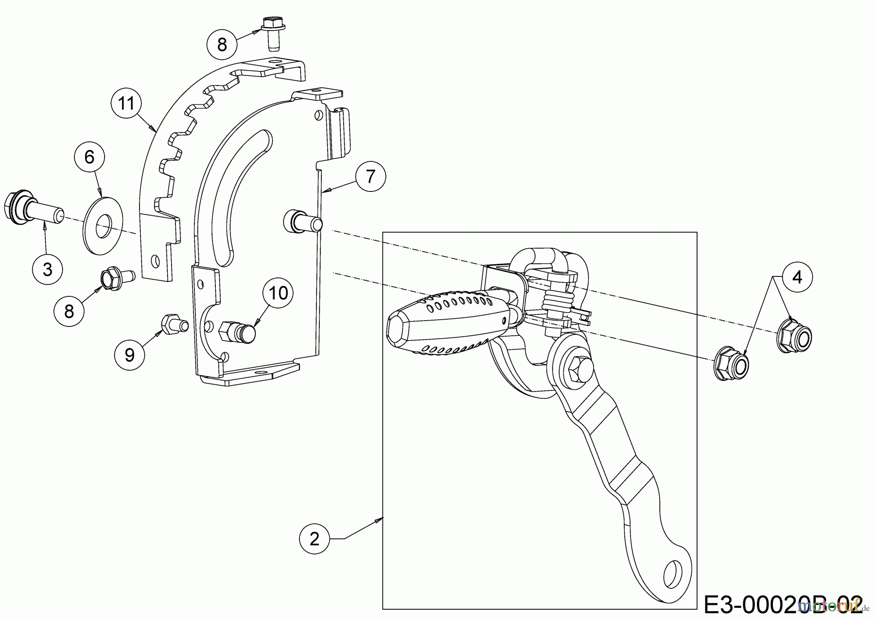  Cub Cadet Petrol mower self propelled XM3 ER53 12AQZBK2603 (2019) Height adjusting lever, Latch