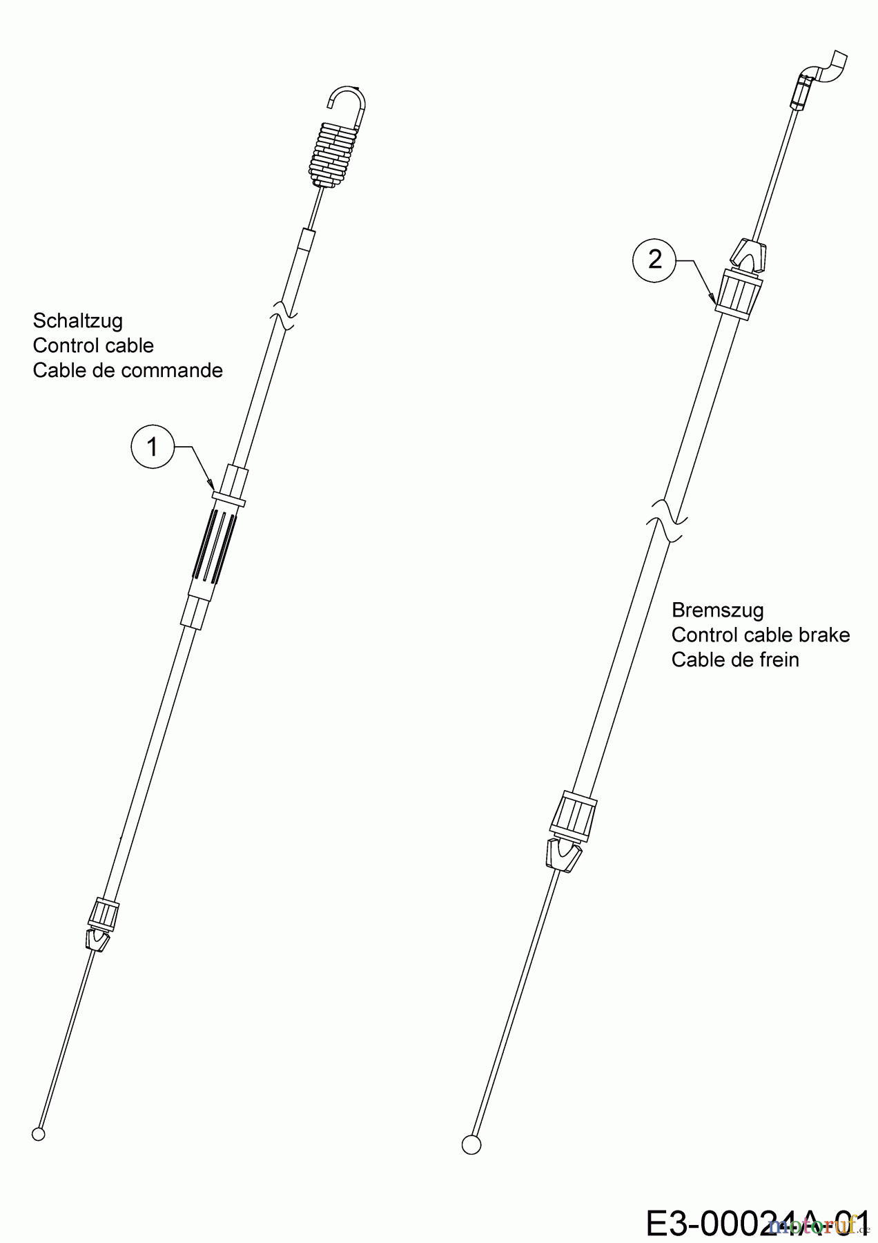  Cub Cadet Petrol mower self propelled XM1 ER53 12A-ZAJ4603 (2020) Control cable brake, Control cable