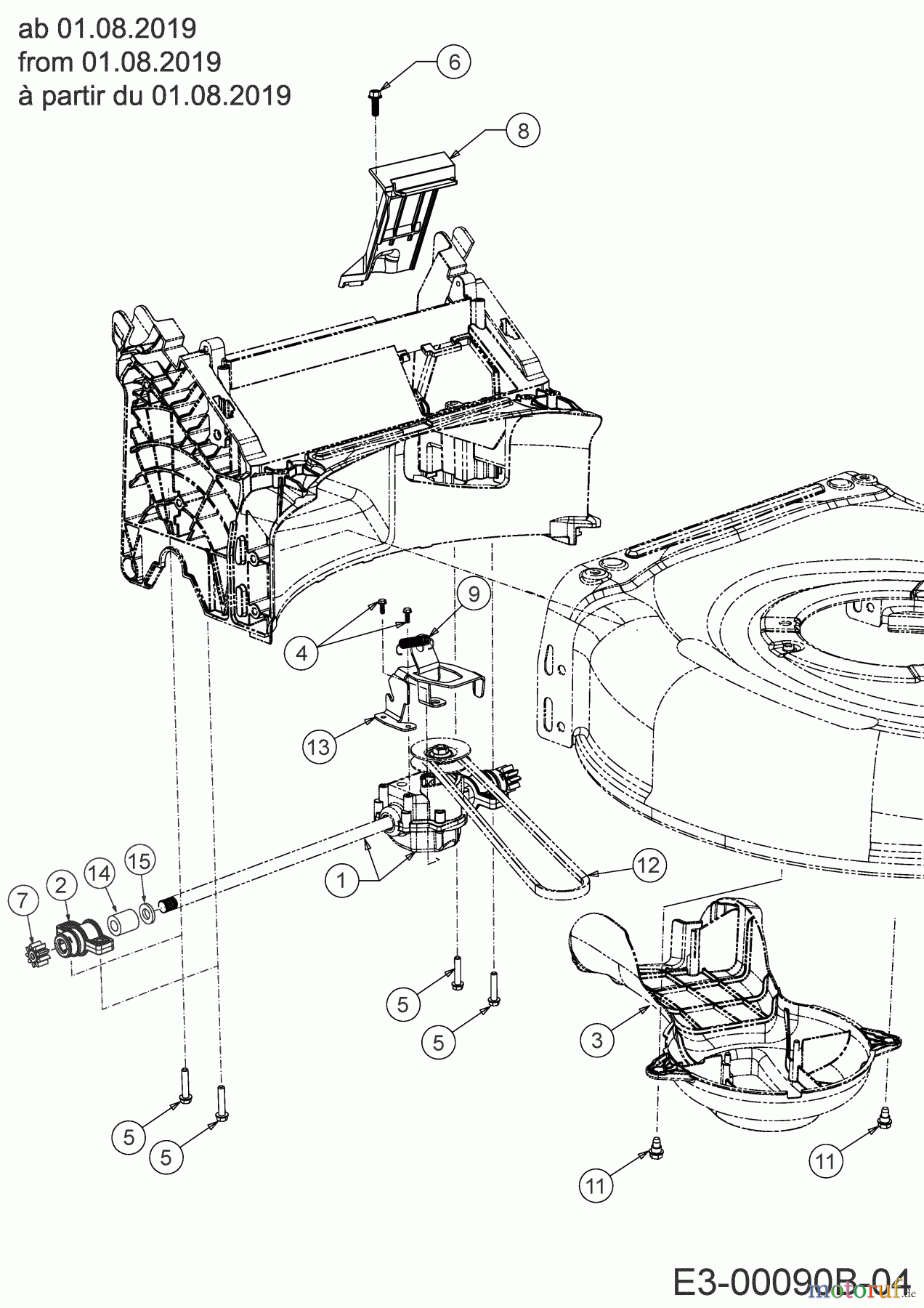  Cub Cadet Petrol mower self propelled LM2 DR53 12D-PRKC603 (2019) Gearbox, Belt from 01.08.2019