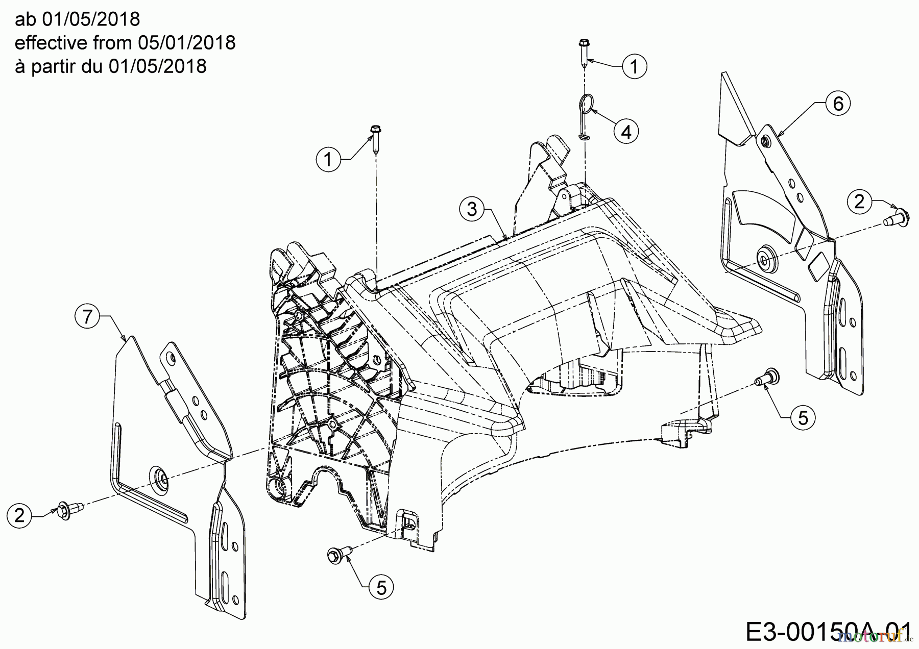  Cub Cadet Petrol mower LM1 DP53 11B-PTKC603  (2019) Rear baffle, Handle bracket from 05/01/2018