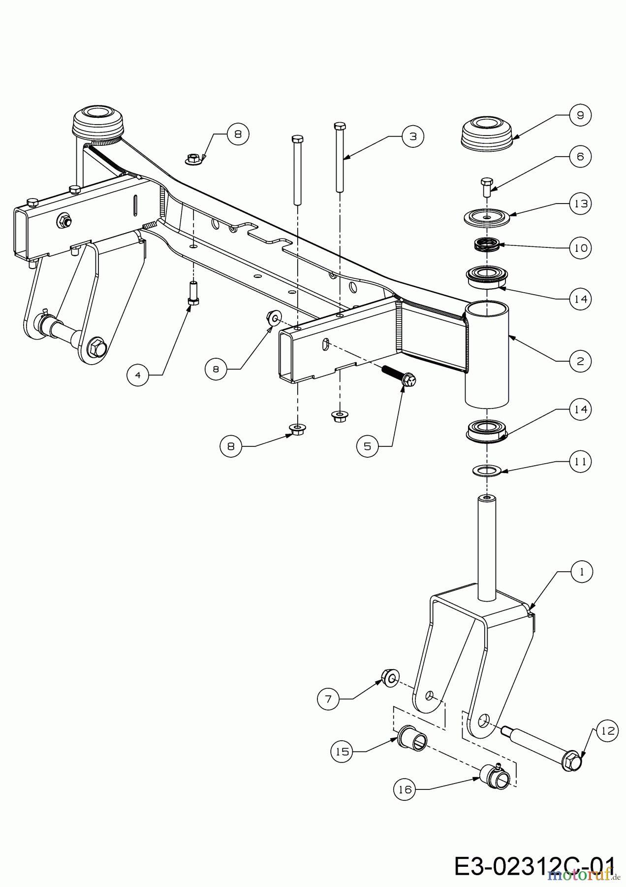  Cub Cadet Zero Turn XZ1 107 17DMCACS603  (2020) Front axle