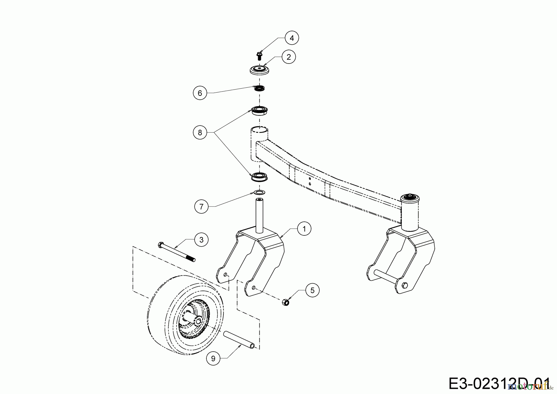  Cub Cadet Zero Turn XZ5 L127 17AIEACZ603 (2020) Front axle