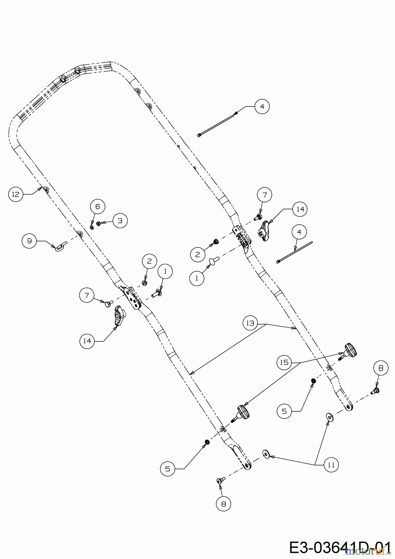  Cub Cadet Petrol mower self propelled LM1 CR46 12A-TQ5C603  (2018) Handle