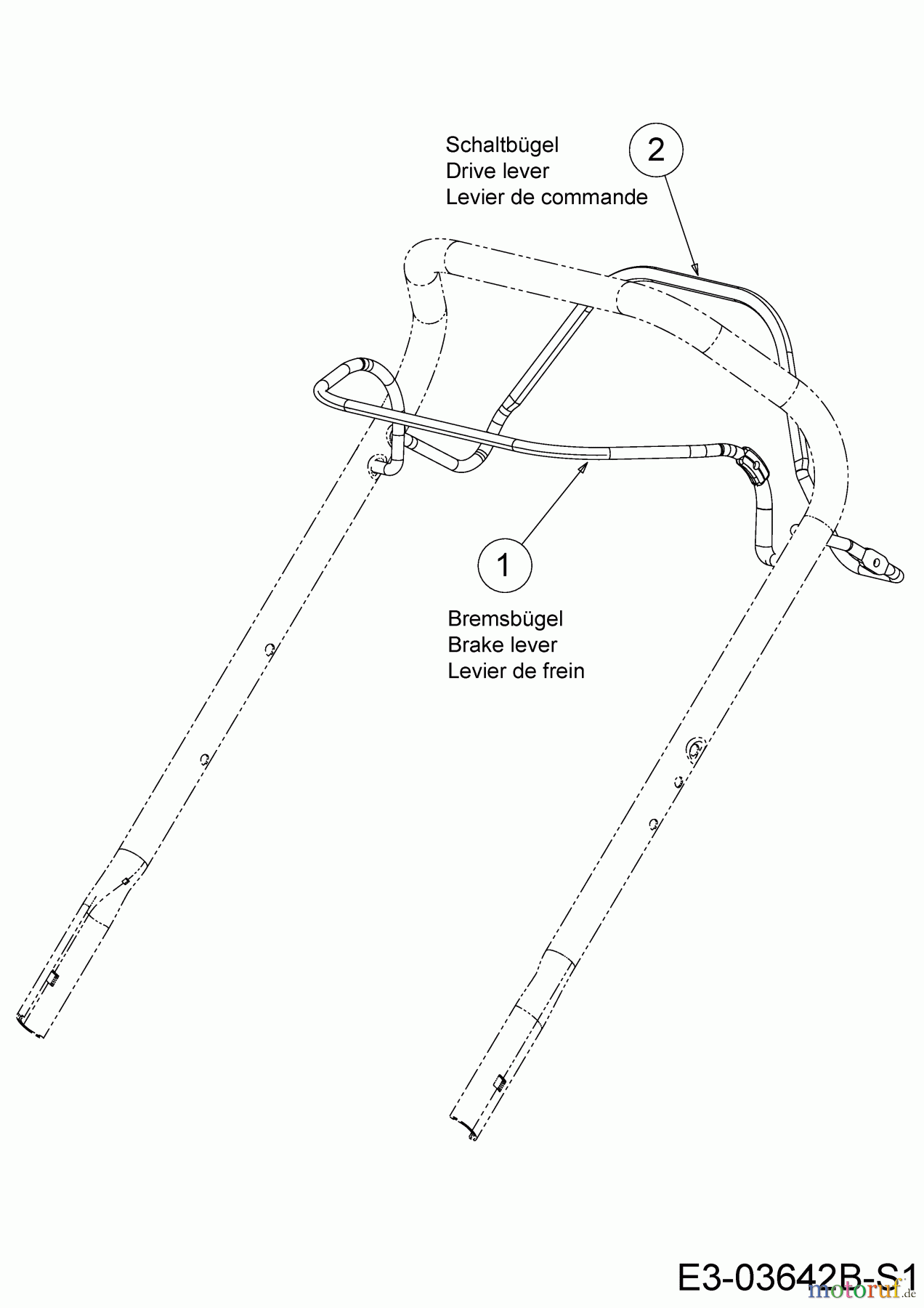  Cub Cadet Petrol mower self propelled LM2 DR53 12C-PRKC603  (2019) Brake lever, Drive lever